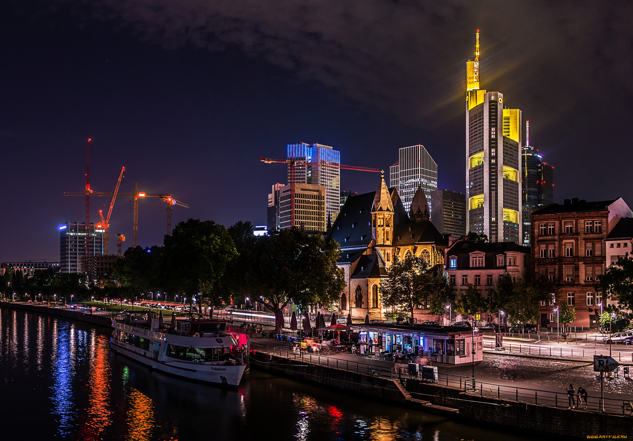 frankfurt, am, main, города, франкфурт-на-майне, , германия, небоскребы, панорама