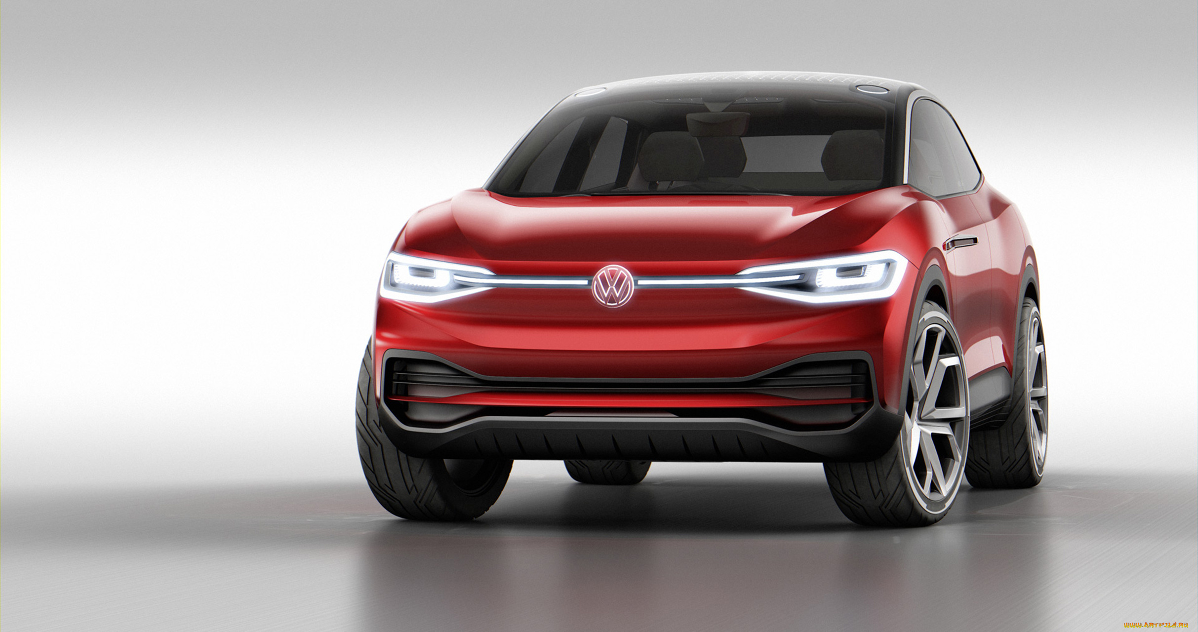 volkswagen, id, crozz, electric, crossover, concept, 2017, автомобили, volkswagen, 2017, concept, crossover, electric, crozz, красный, id