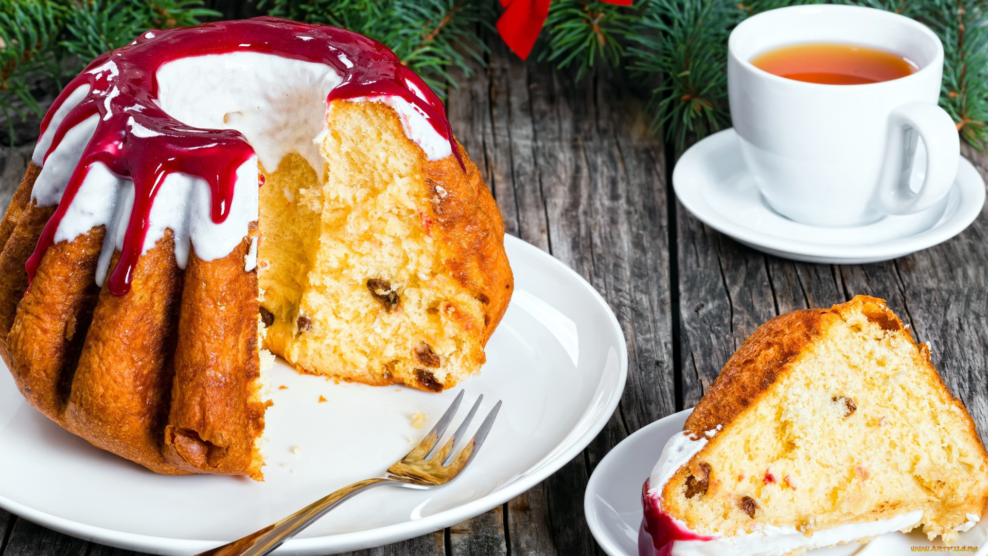 праздничные, угощения, чай, кекс, ветки