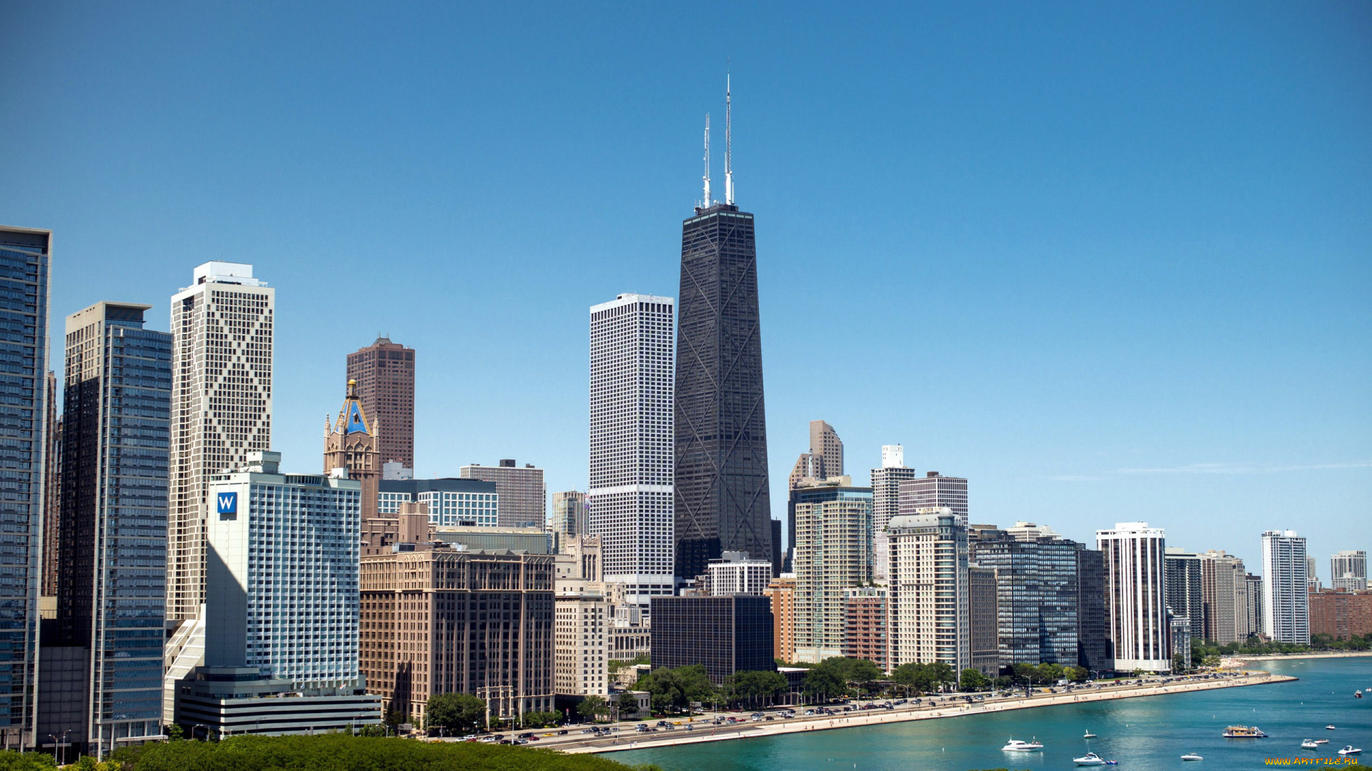 города, чикаго, , сша, панорама