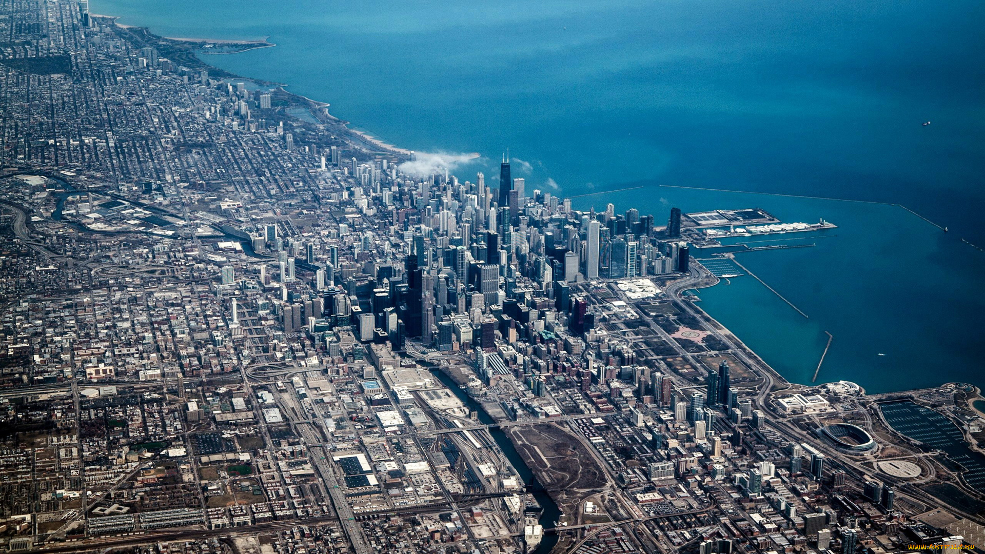 города, чикаго, , сша, панорама