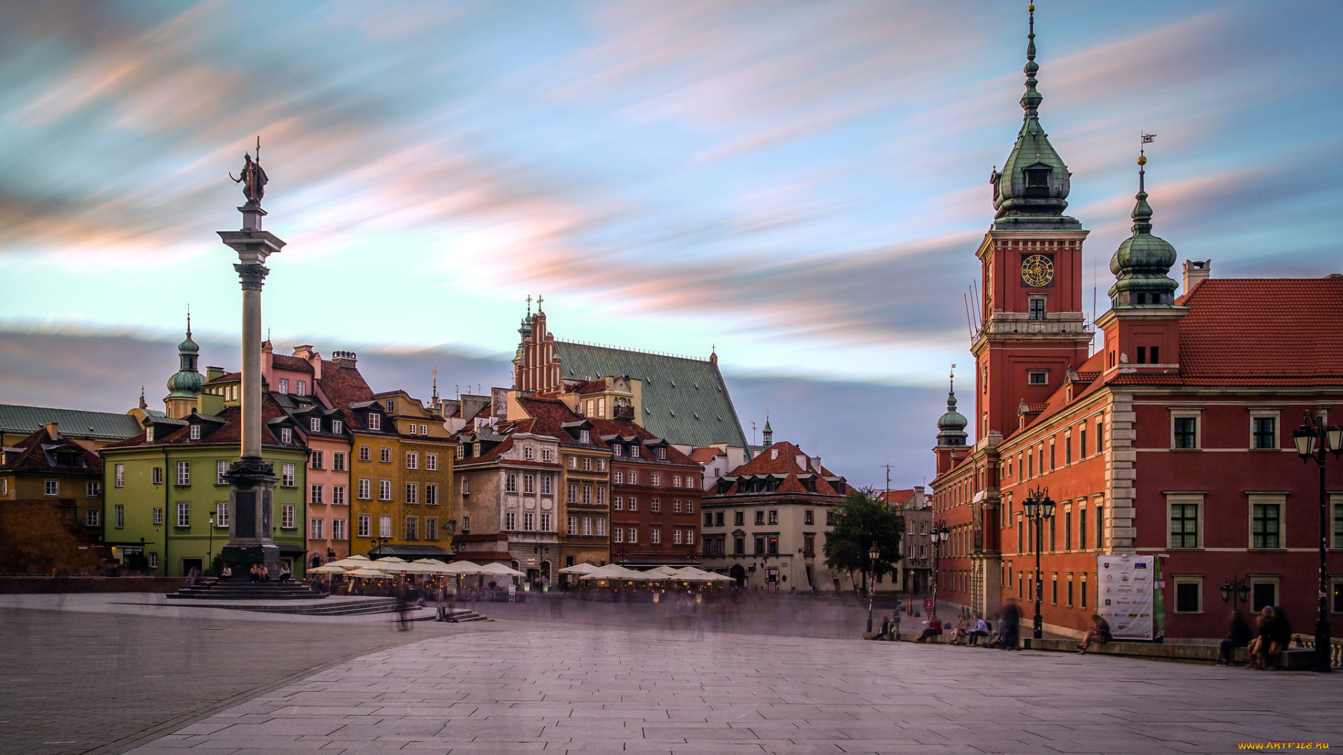 города, варшава, , польша, площадь