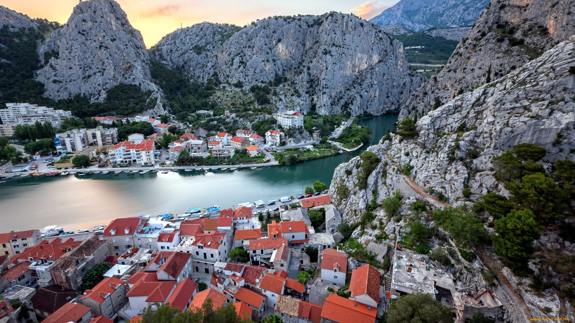 omis, croatia, города, -, панорамы, omis, croatia