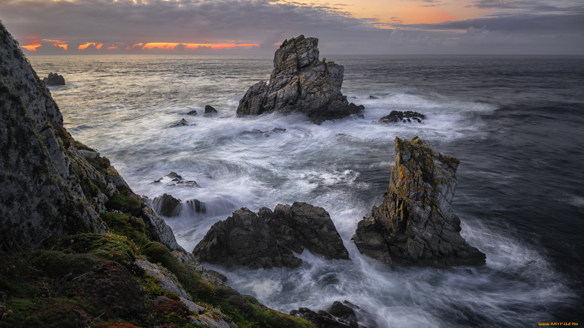 природа, побережье, простор