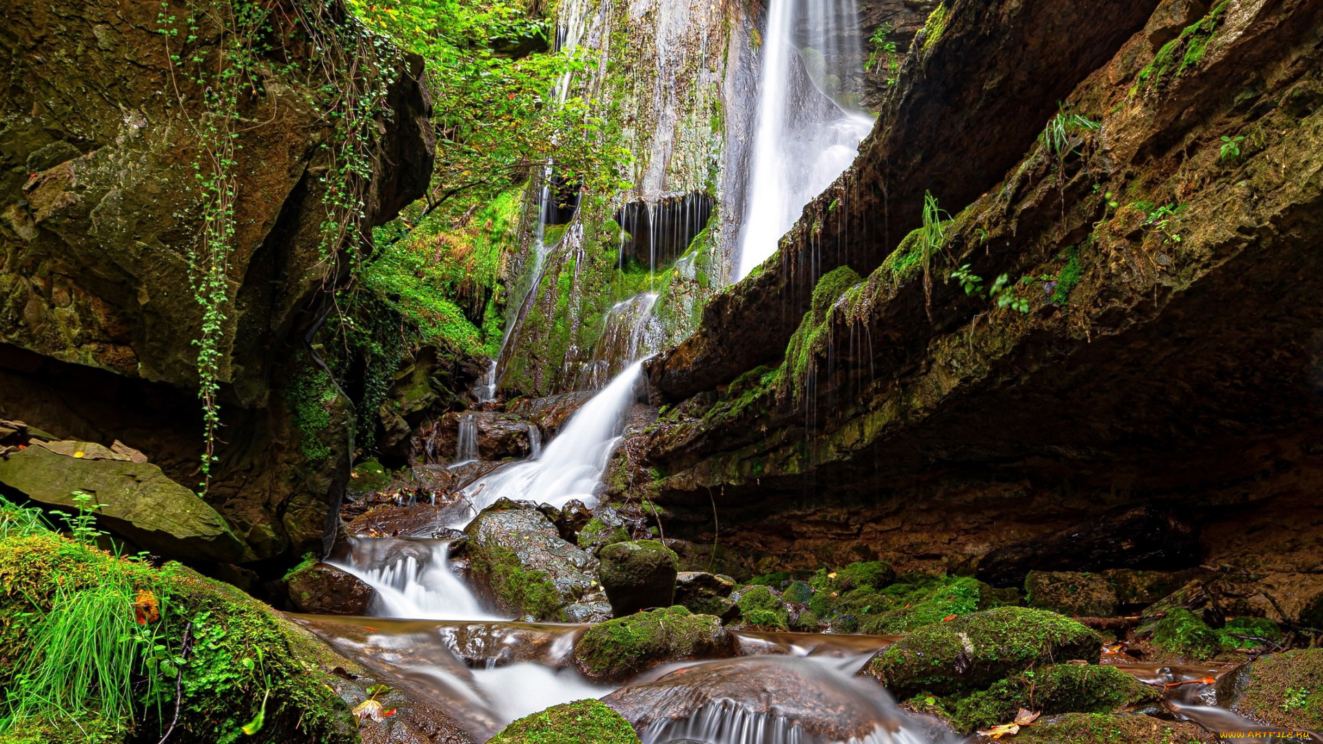 природа, водопады, вода, водопад, поток