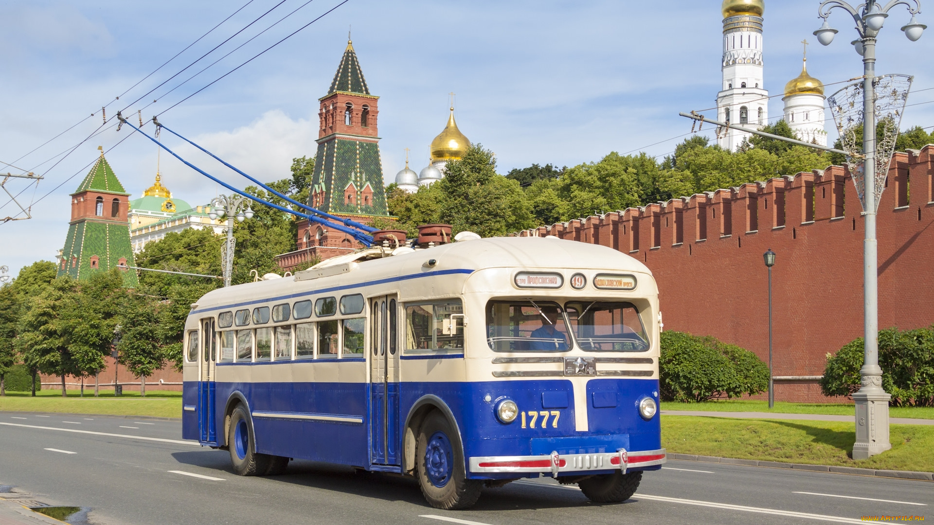 троллейбус, техника, троллейбусы, кремль, москва, город, ретро