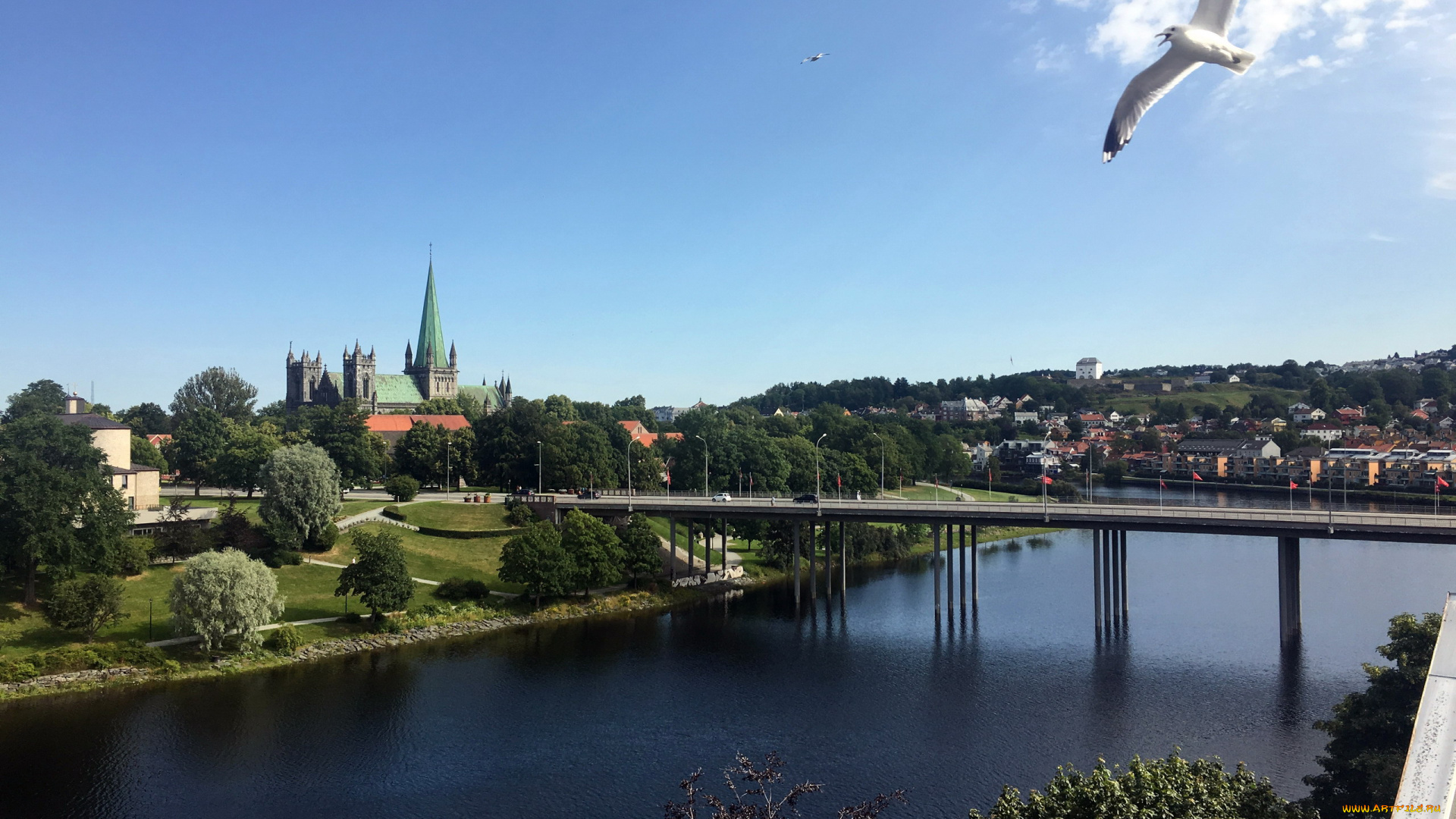trondheim, norway, города, -, мосты