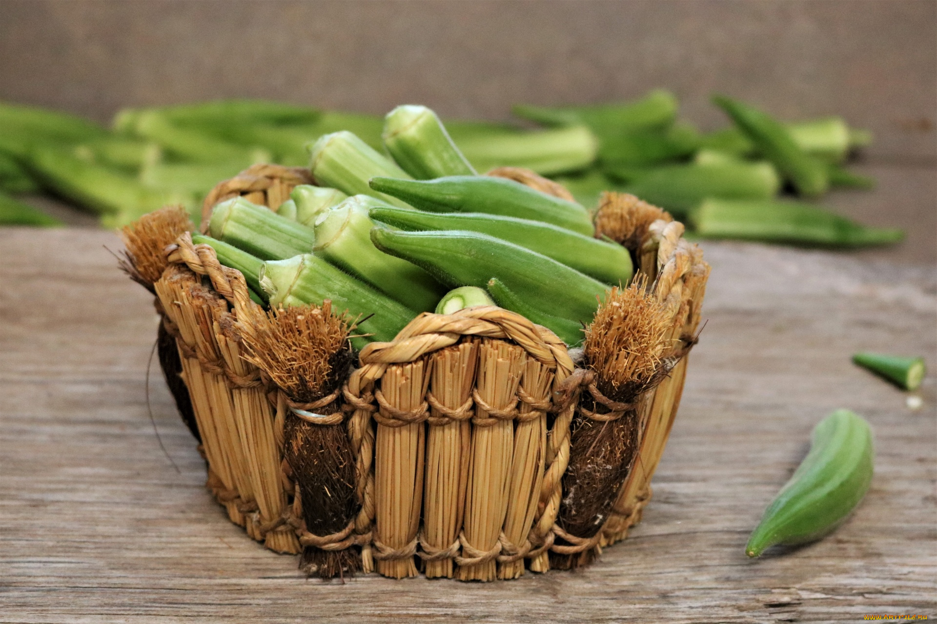 еда, окра, бамия, стручки