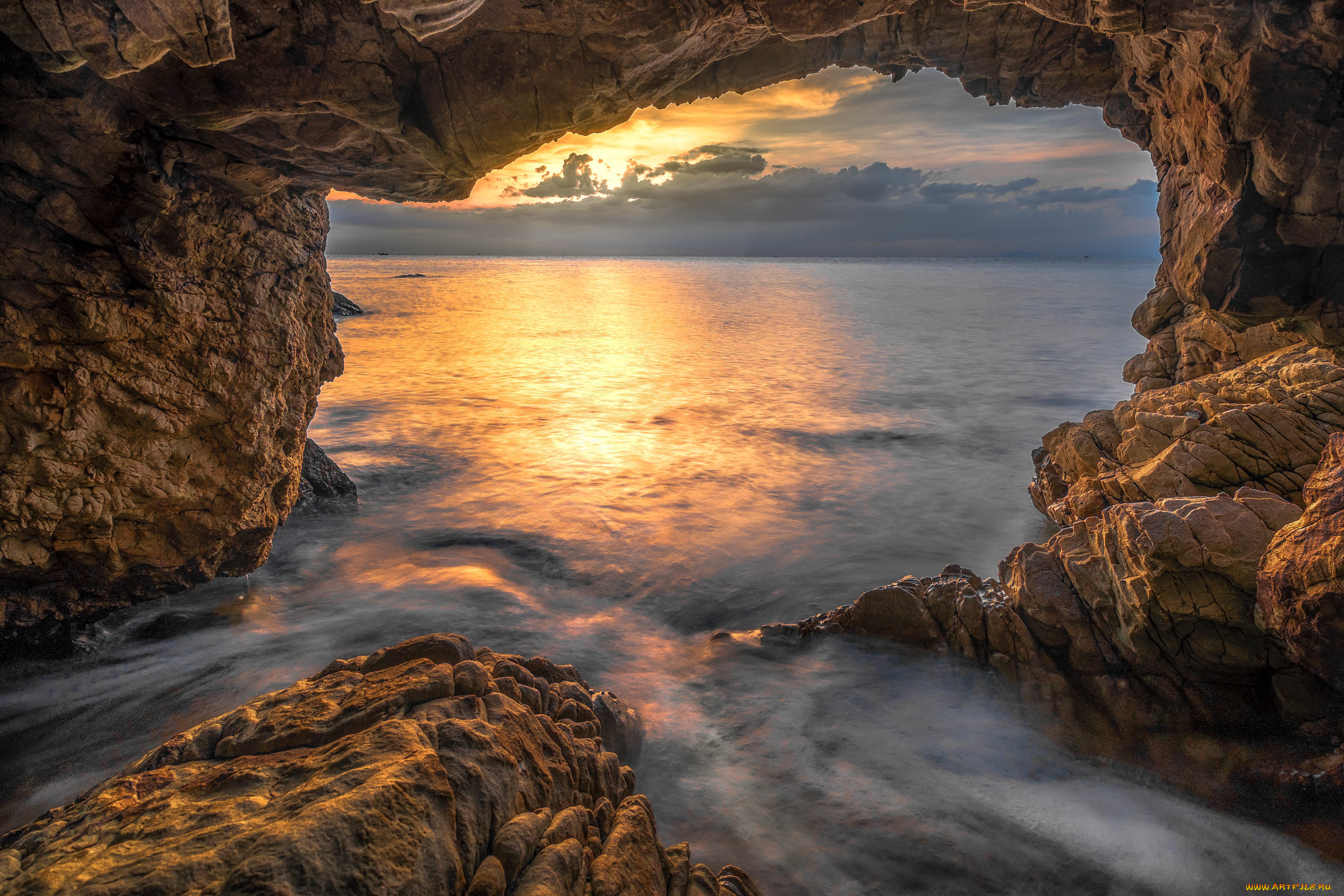 природа, побережье, простор