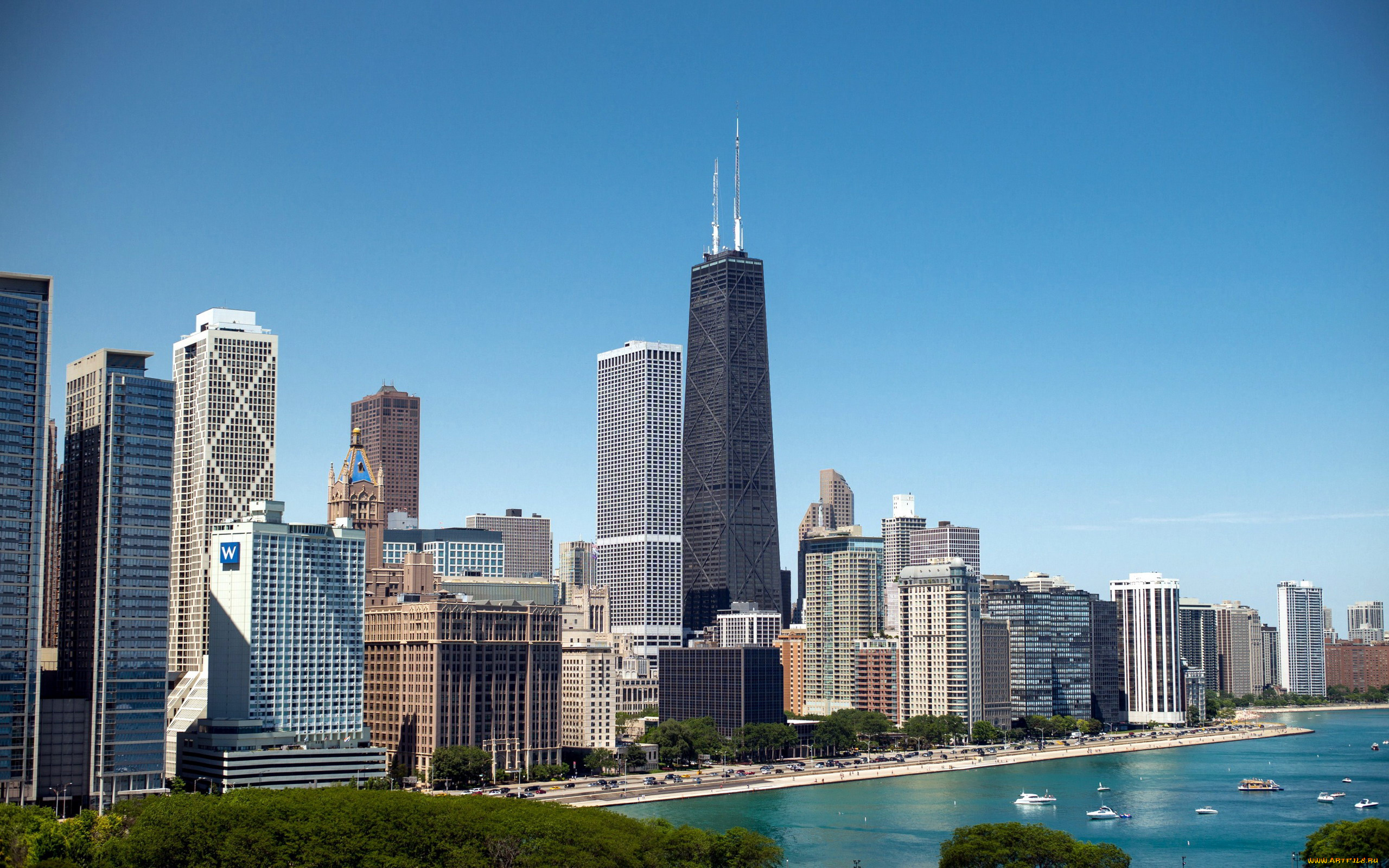 города, чикаго, , сша, панорама