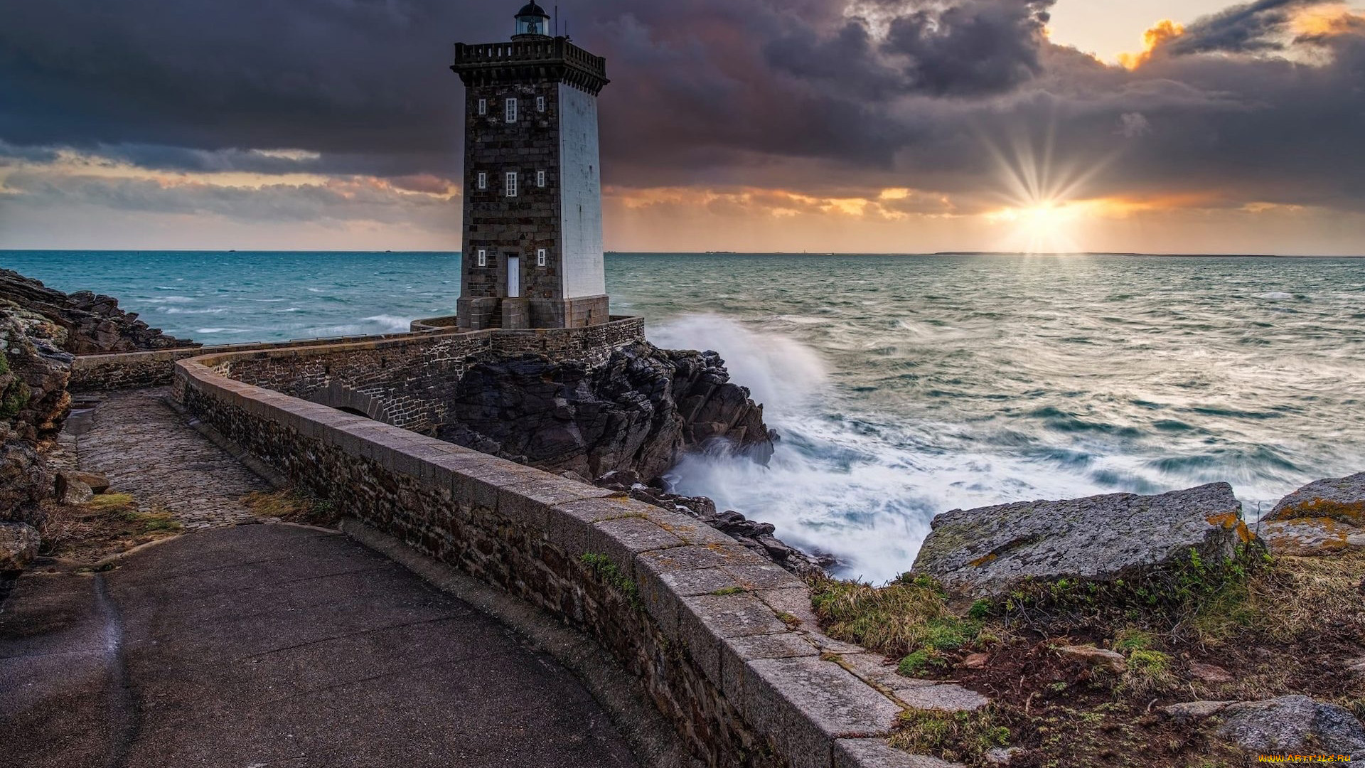 kermorvan, lighthouse, france, природа, маяки, kermorvan, lighthouse