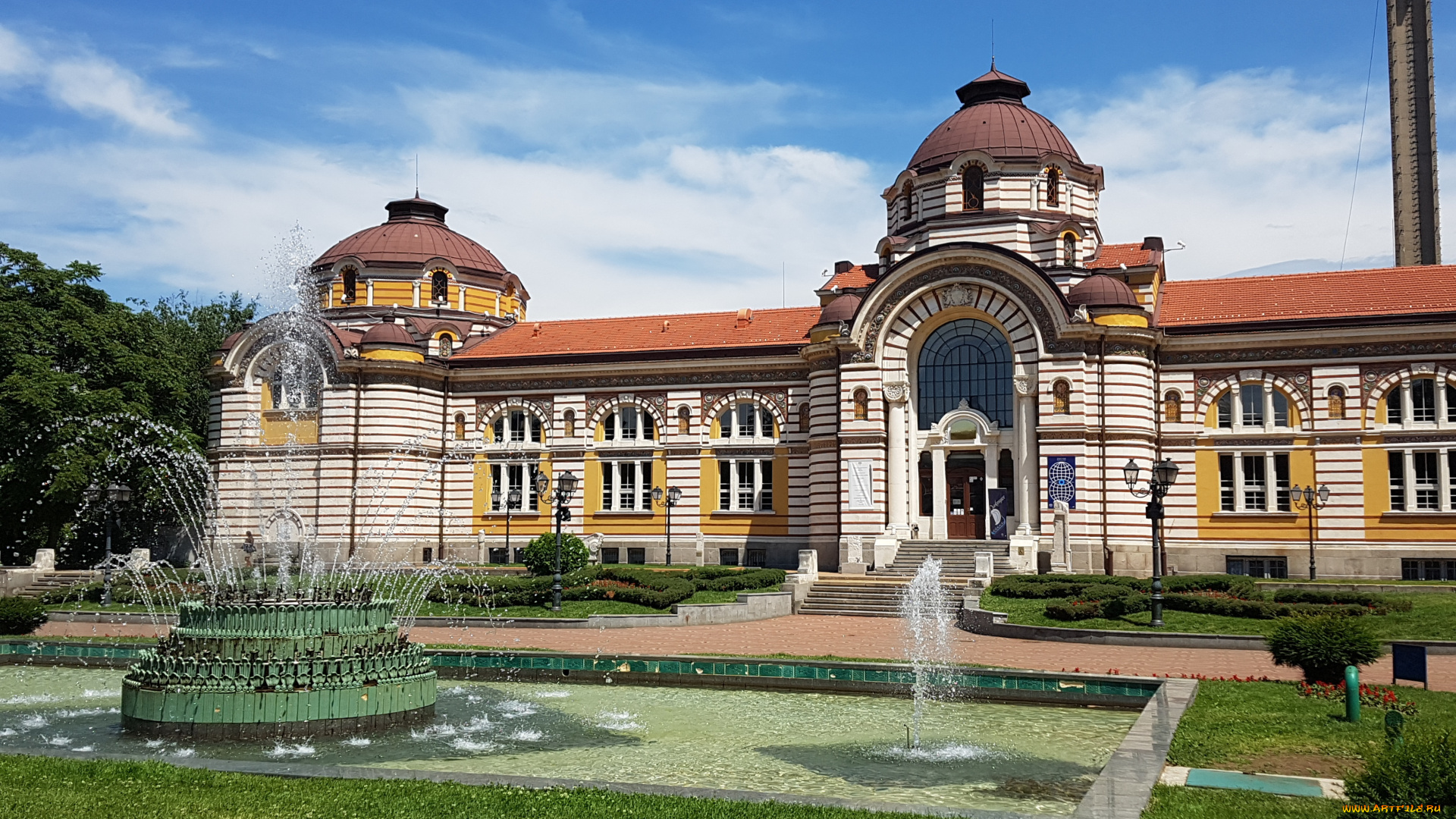 софия, города, софия, , болгария, город, здание, музей, фонтан