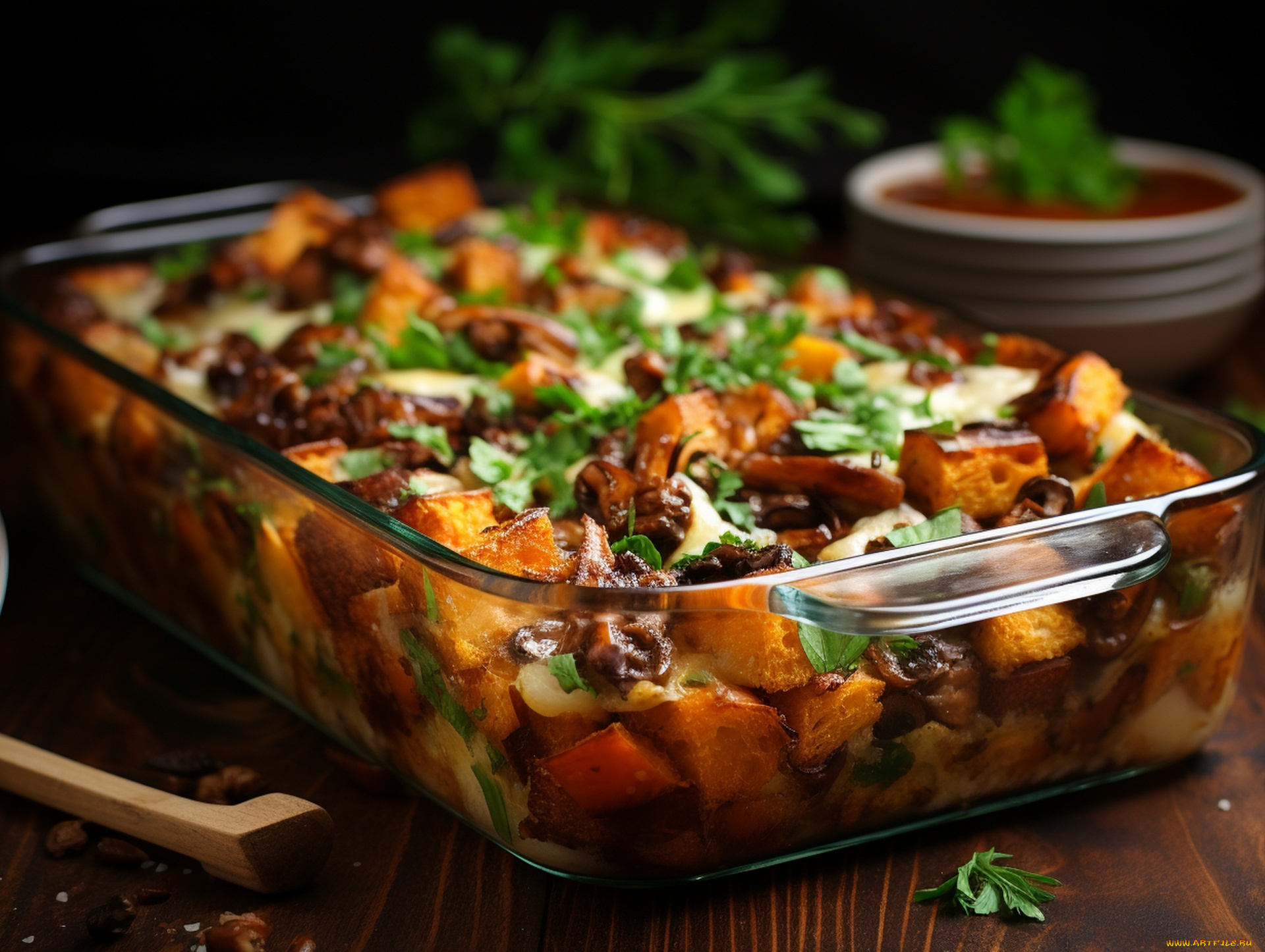 еда, картофель, запеченный