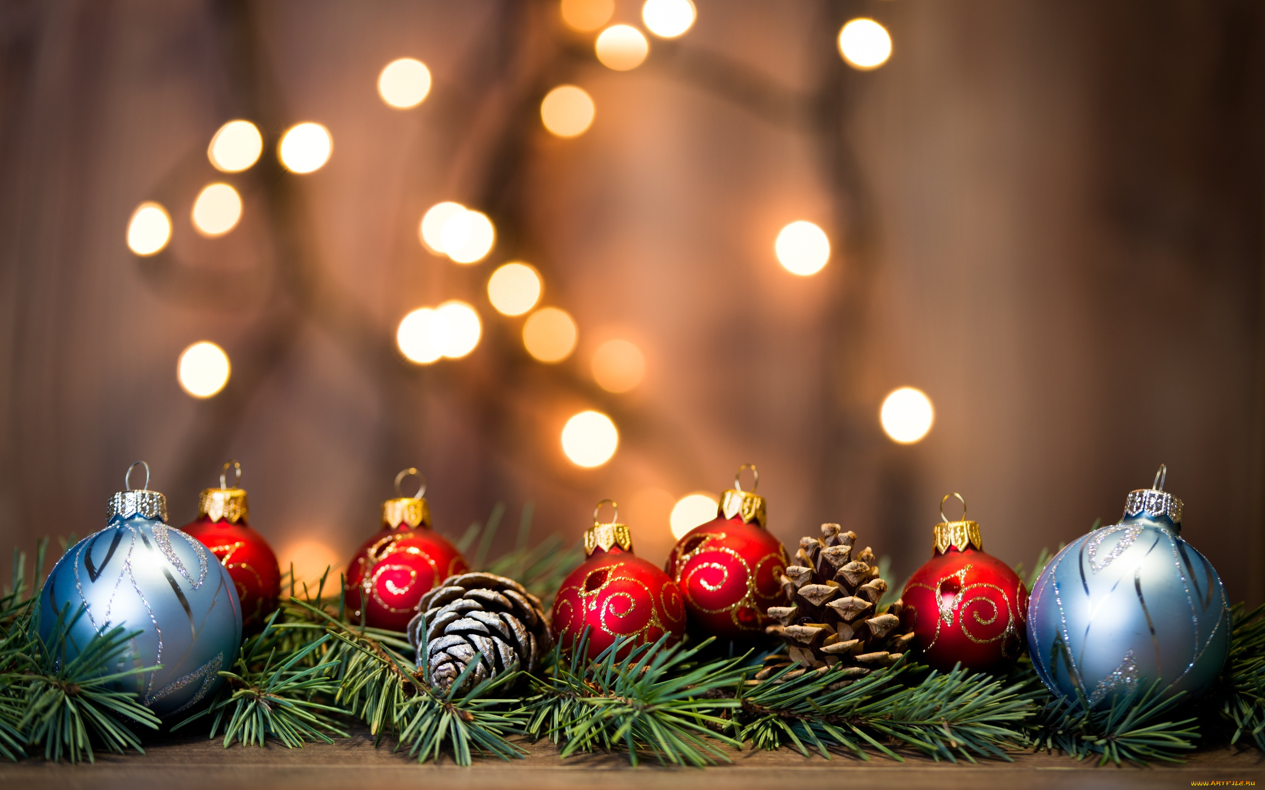 праздничные, украшения, шарики, шишки, ёлка