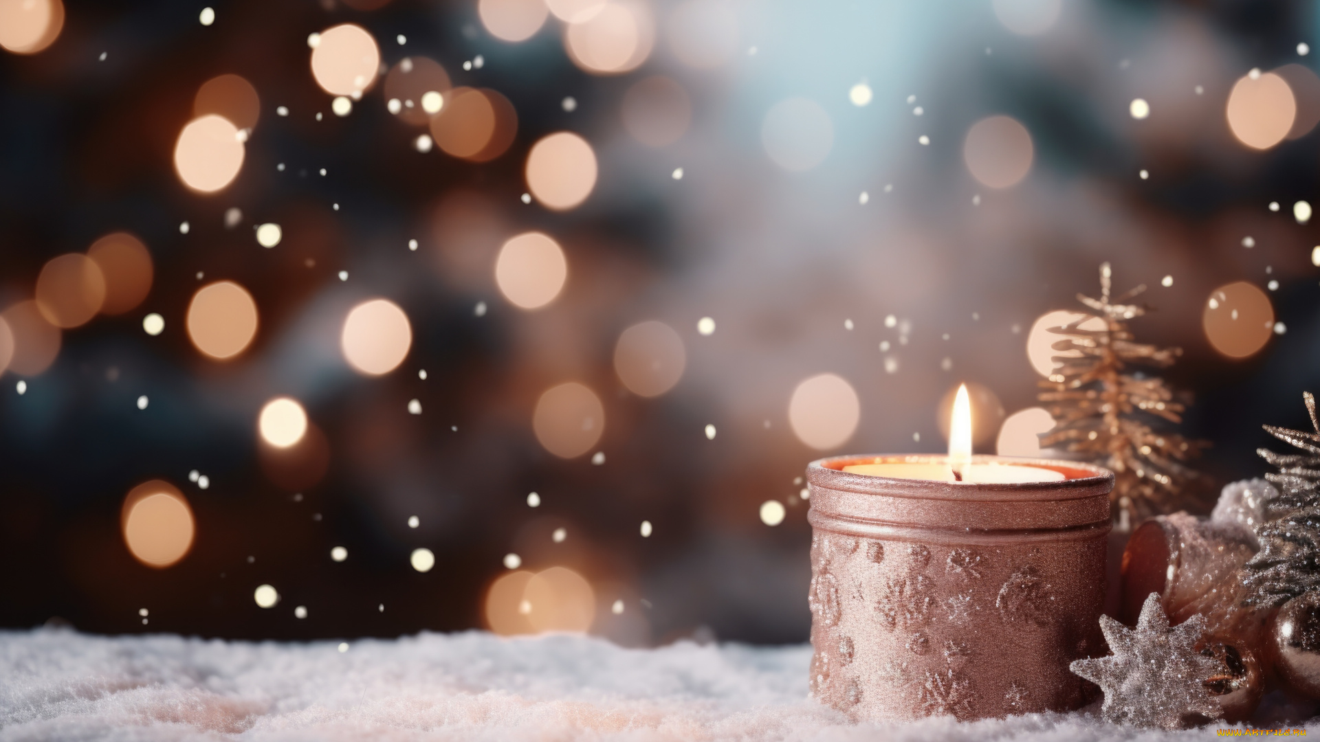 праздничные, новогодние, свечи, новогодняя