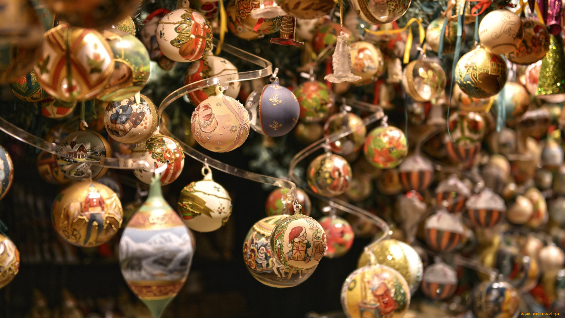 праздничные, шары, новогодняя