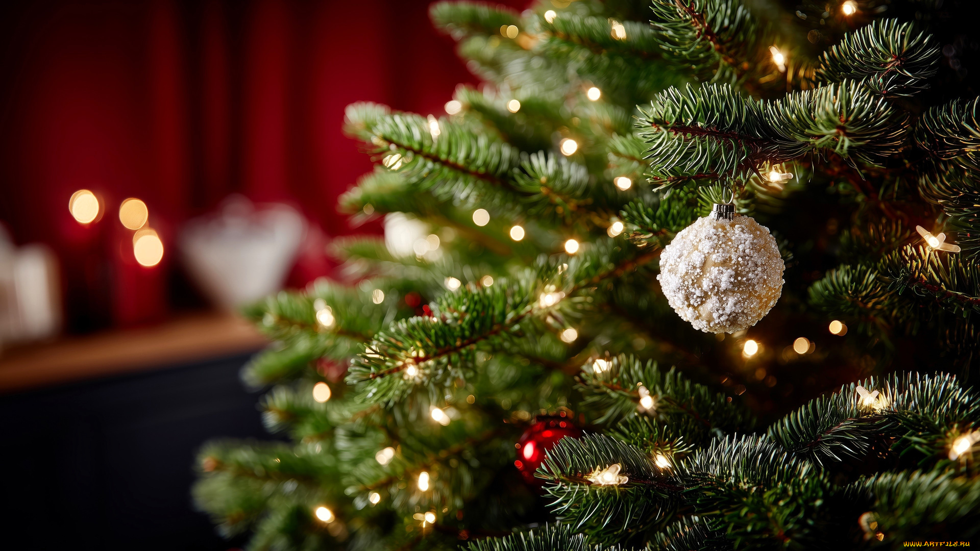 праздничные, ёлки, ёлка, огни, игрушки