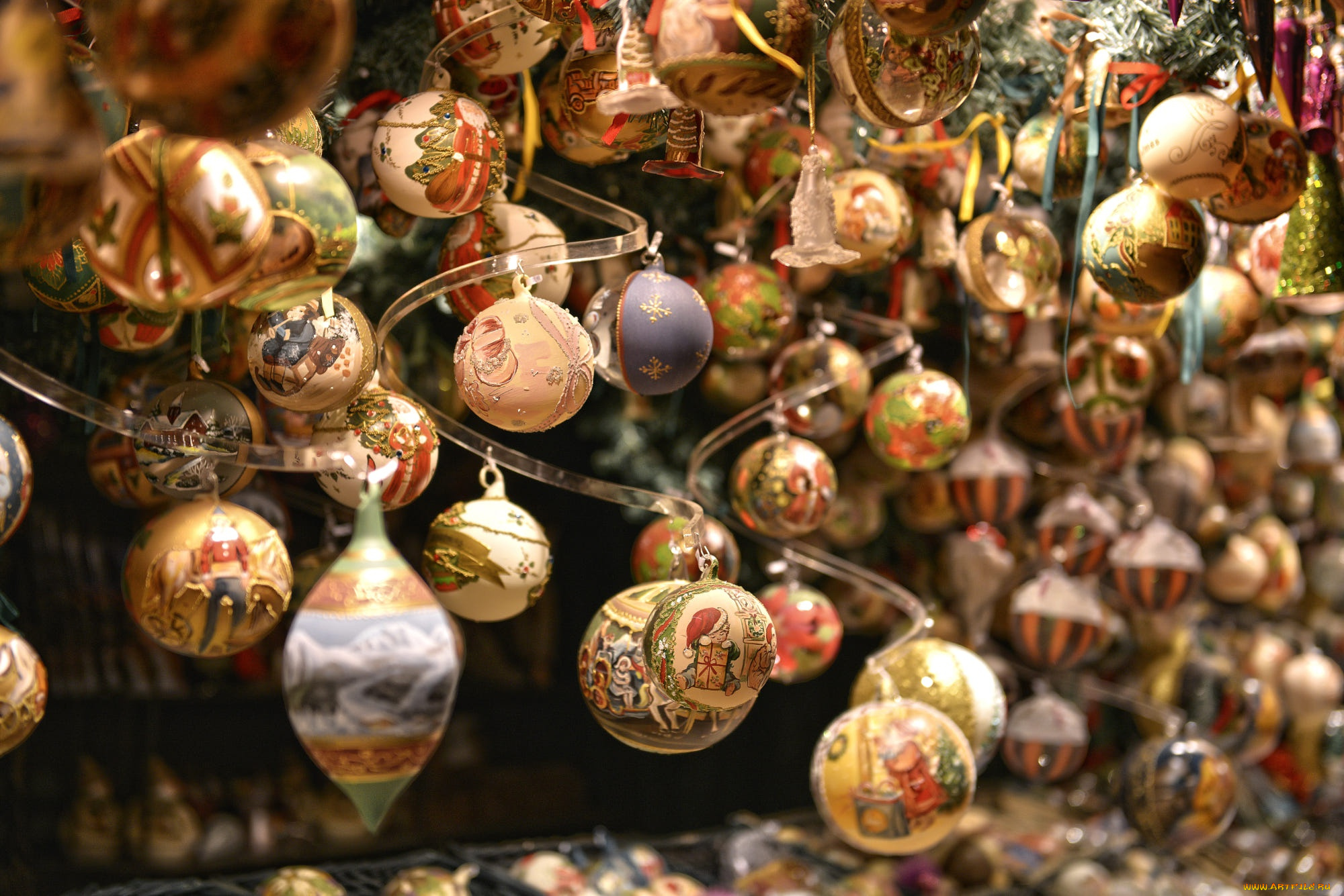 праздничные, шары, новогодняя