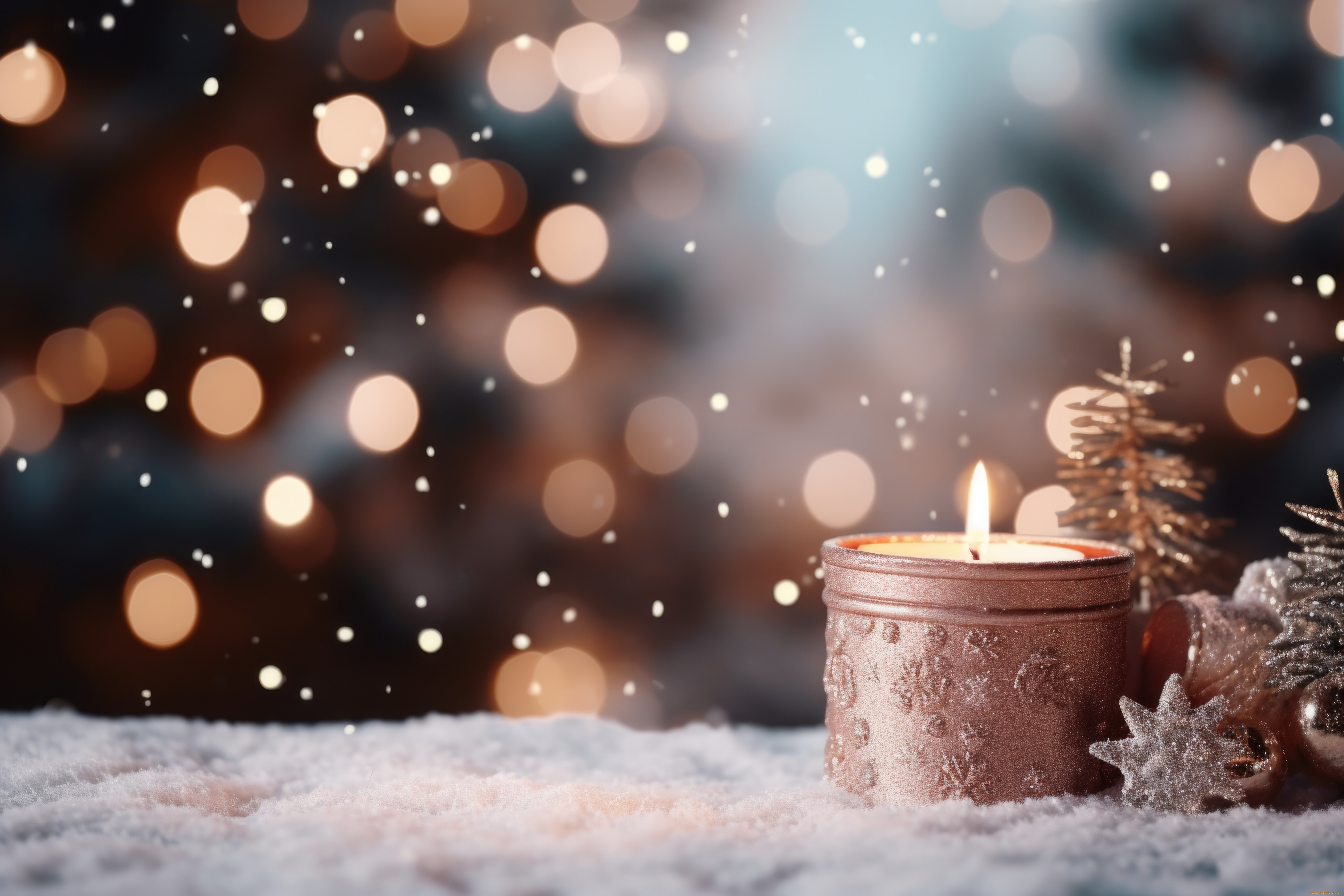 праздничные, новогодние, свечи, новогодняя