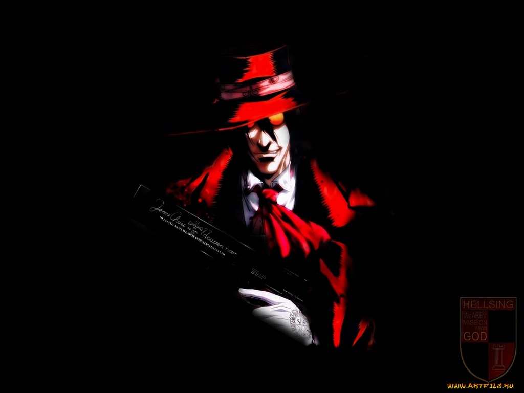 alukard, аниме, hellsing