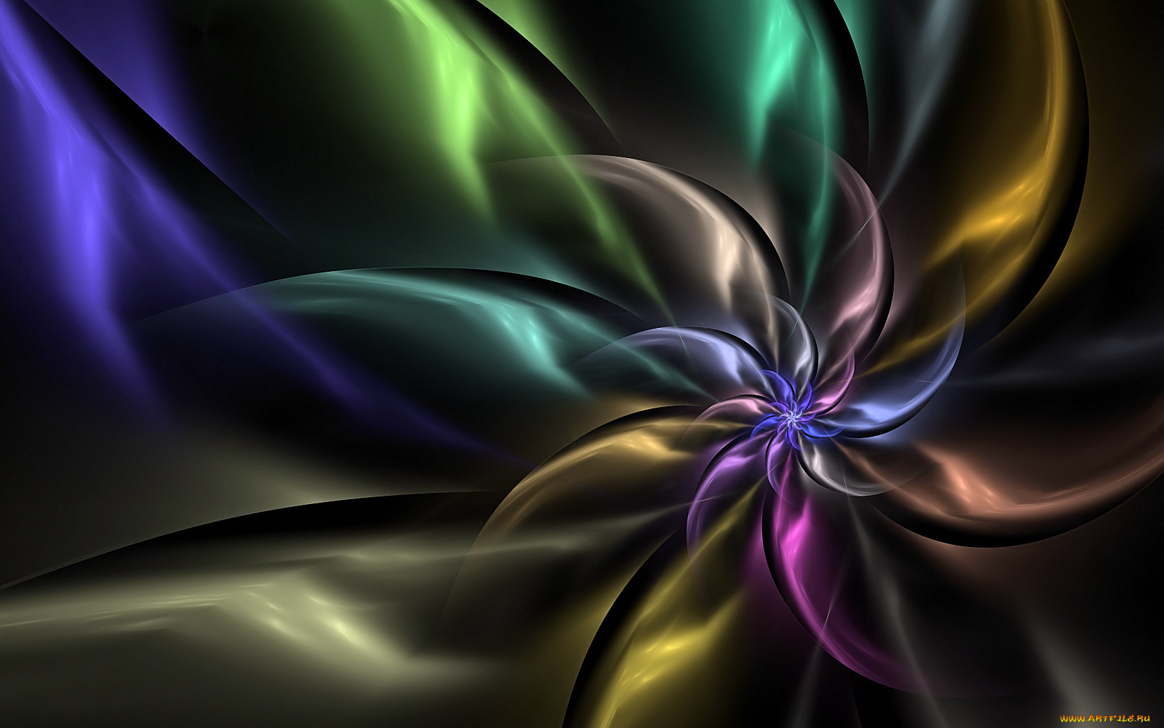 3д, графика, fractal, фракталы, изгиби, цвета, линии