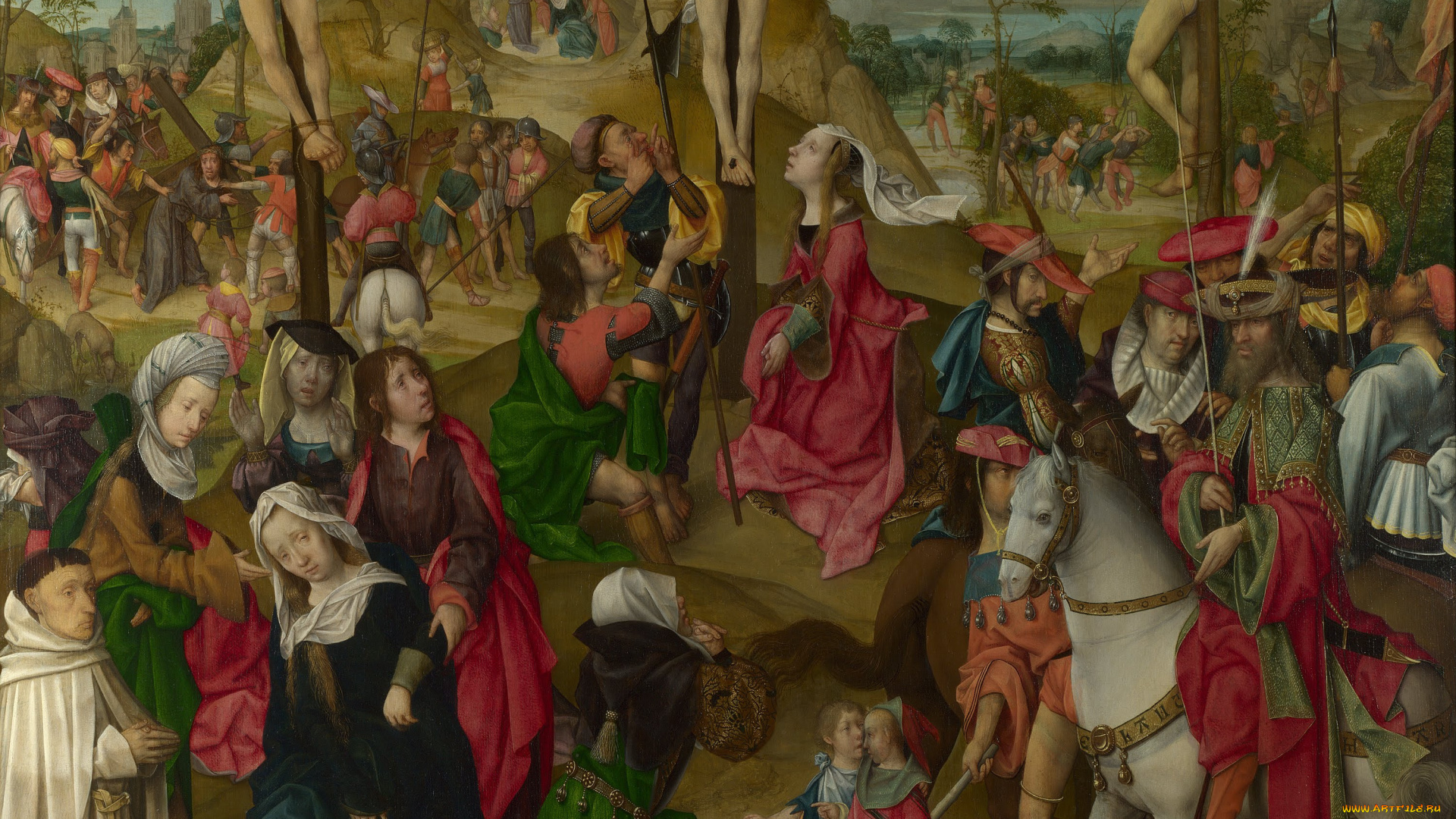 master, of, delft, the, crucifixion, central, panel, рисованные, passion, christ, страсти, христовы