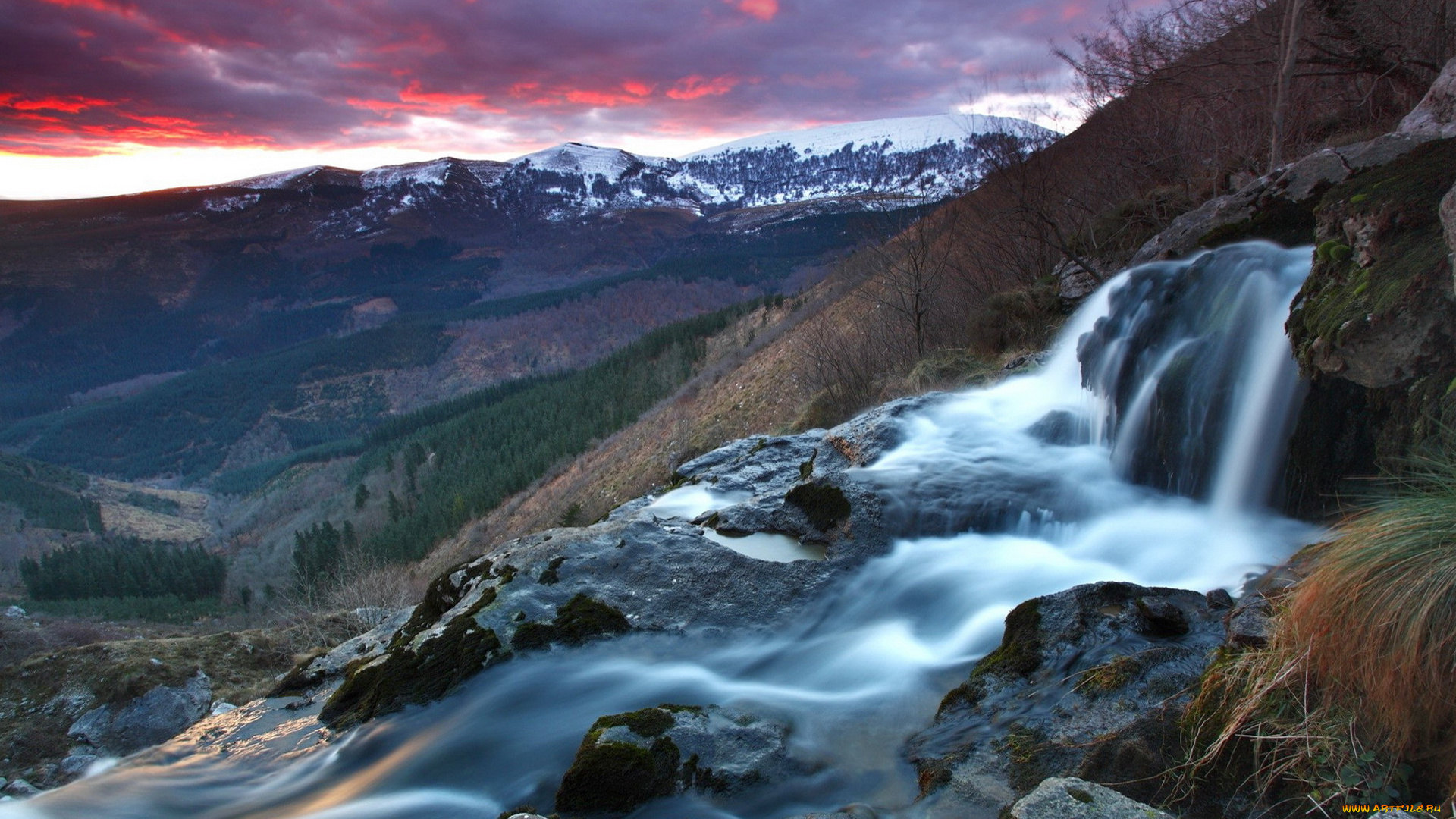 природа, водопады, горы, пейзаж