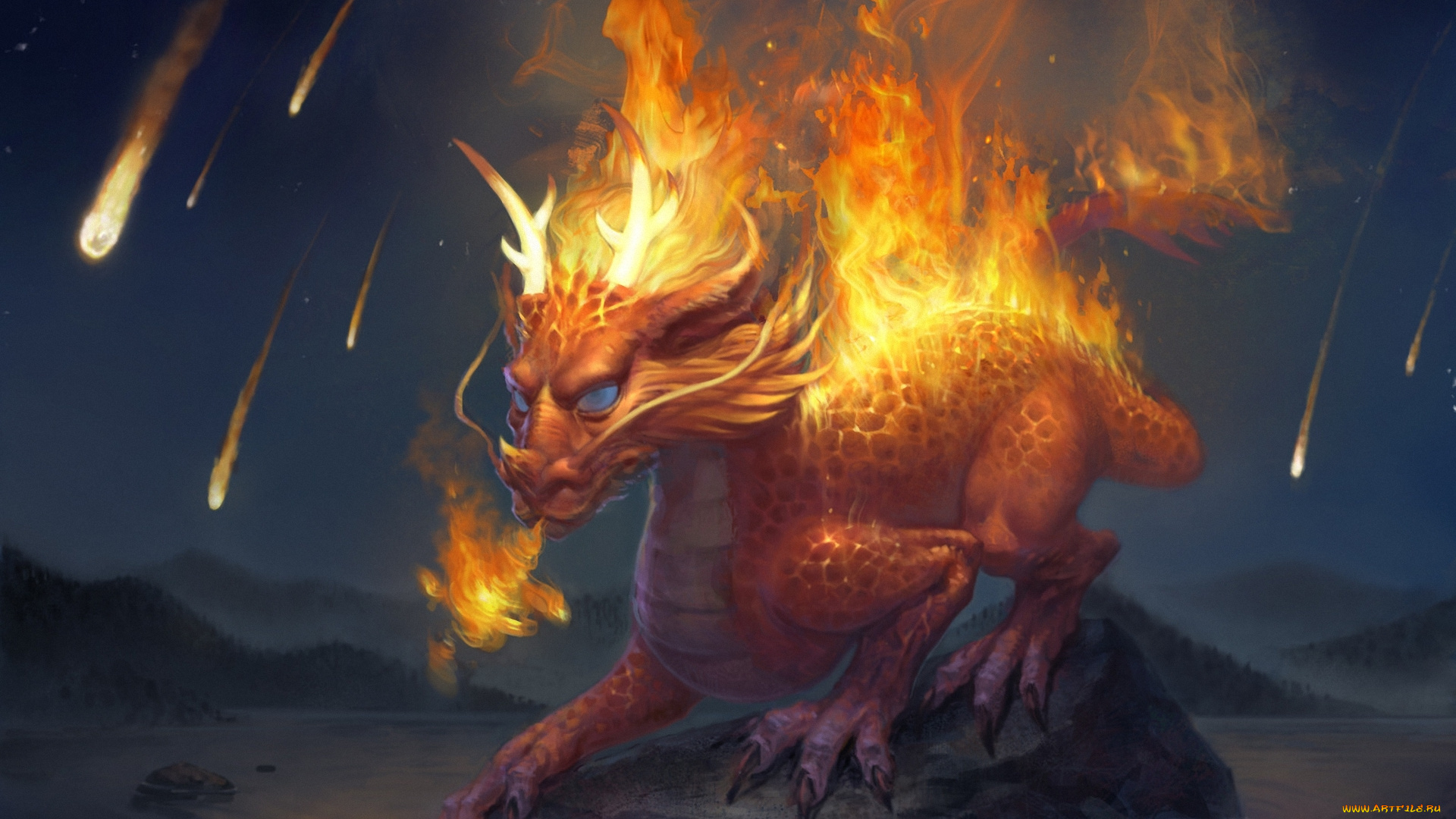 фэнтези, драконы, огонь