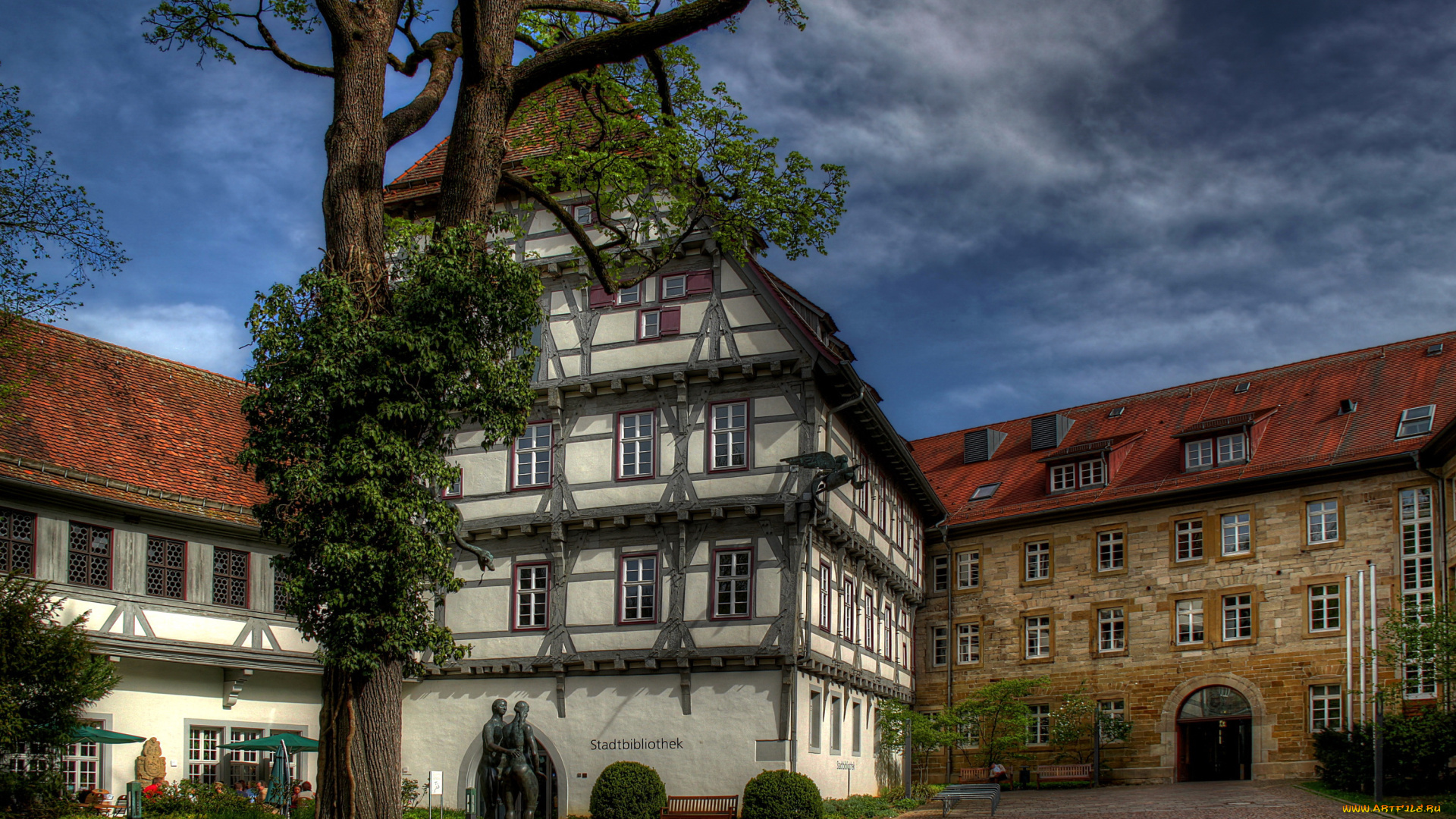 munchingen, германия, города, здания, дома, улица