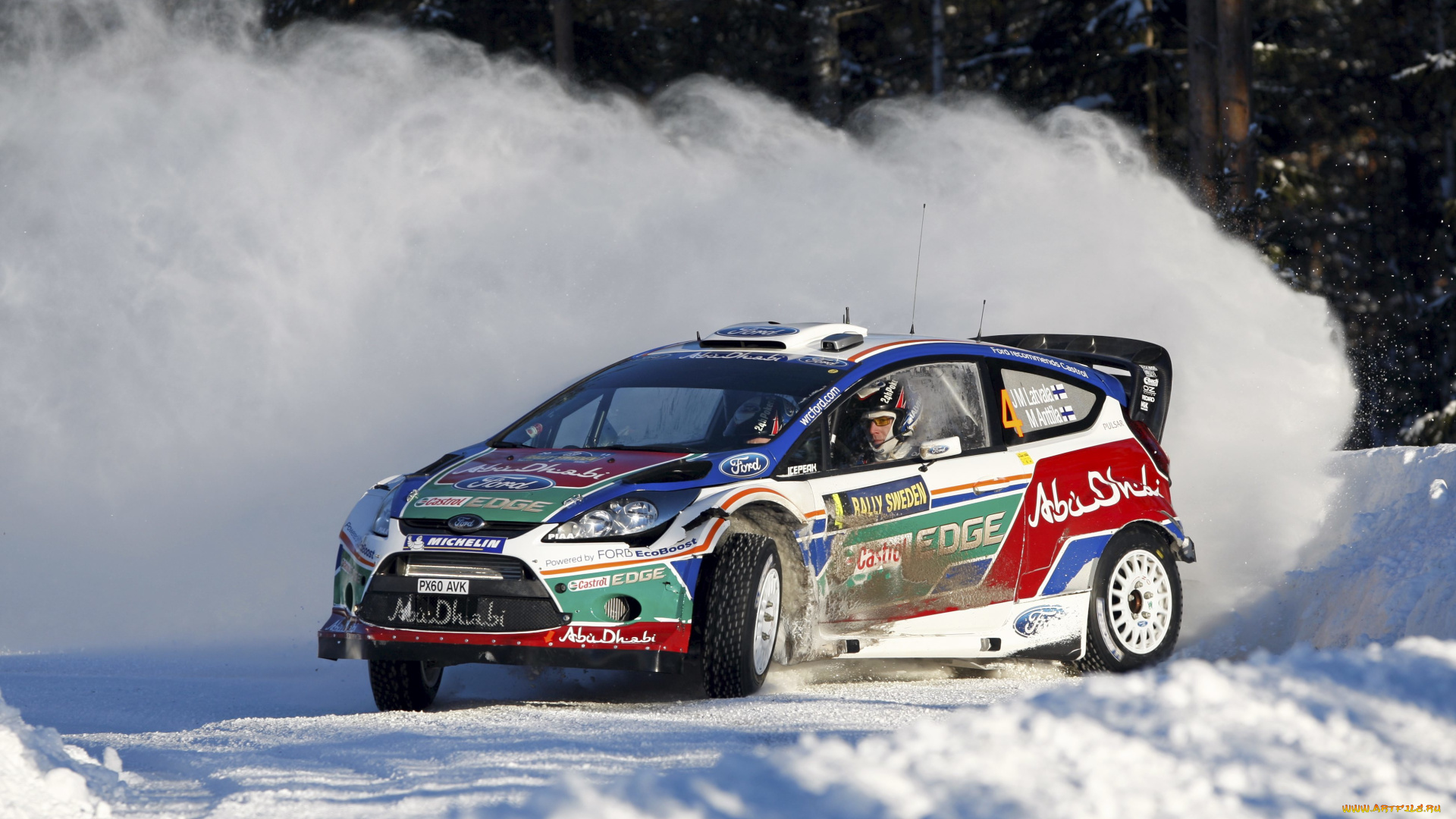 спорт, авторалли, ford, fiesta, world, rally, car, зима, снег, скорость