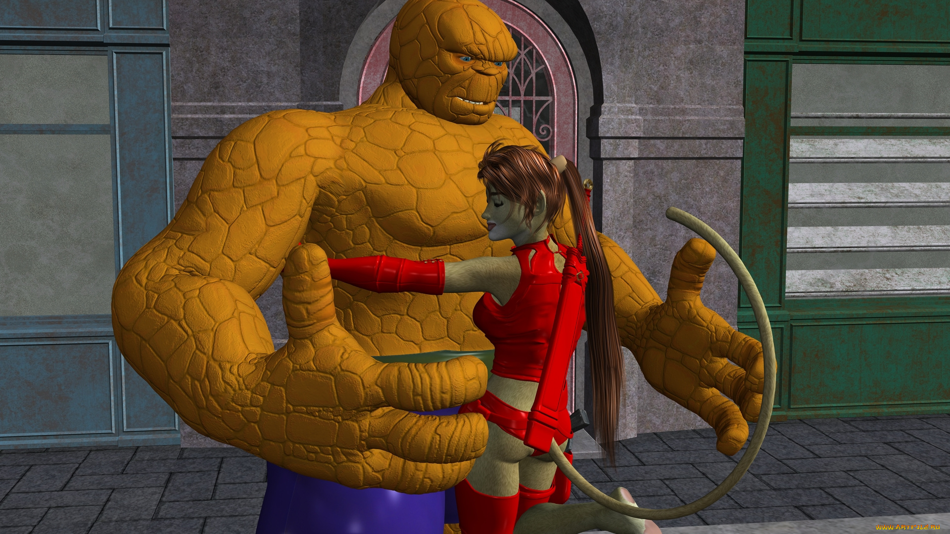 3д, графика, fantasy, , фантазия, существо, девушка, кошка