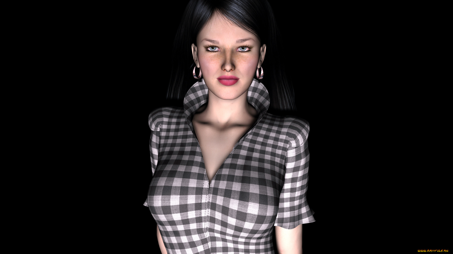 3д, графика, people, , люди, девушка, взгляд, фон, кофточка