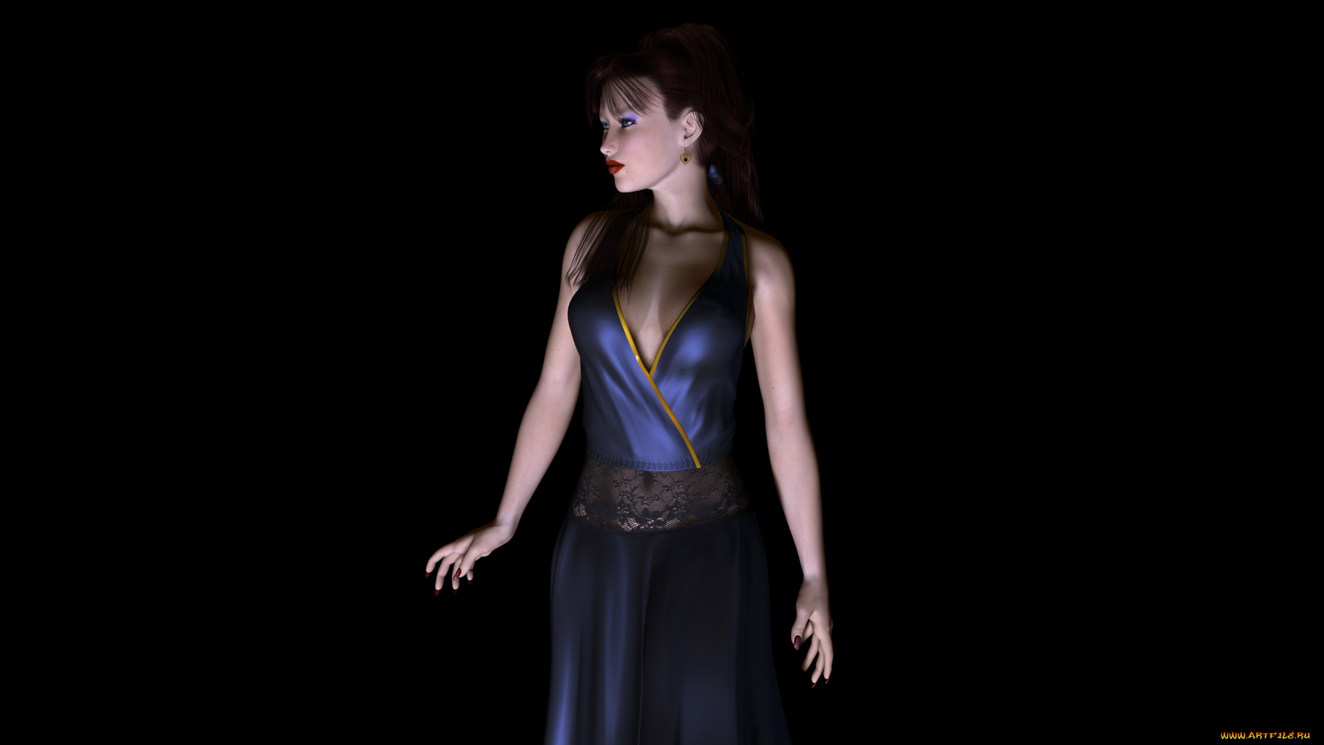 3д, графика, people, , люди, платье, взгляд, девушка