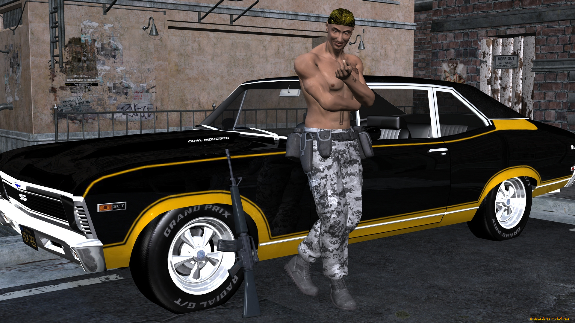 автомобили, 3д, автомобиль, улица, мужчина