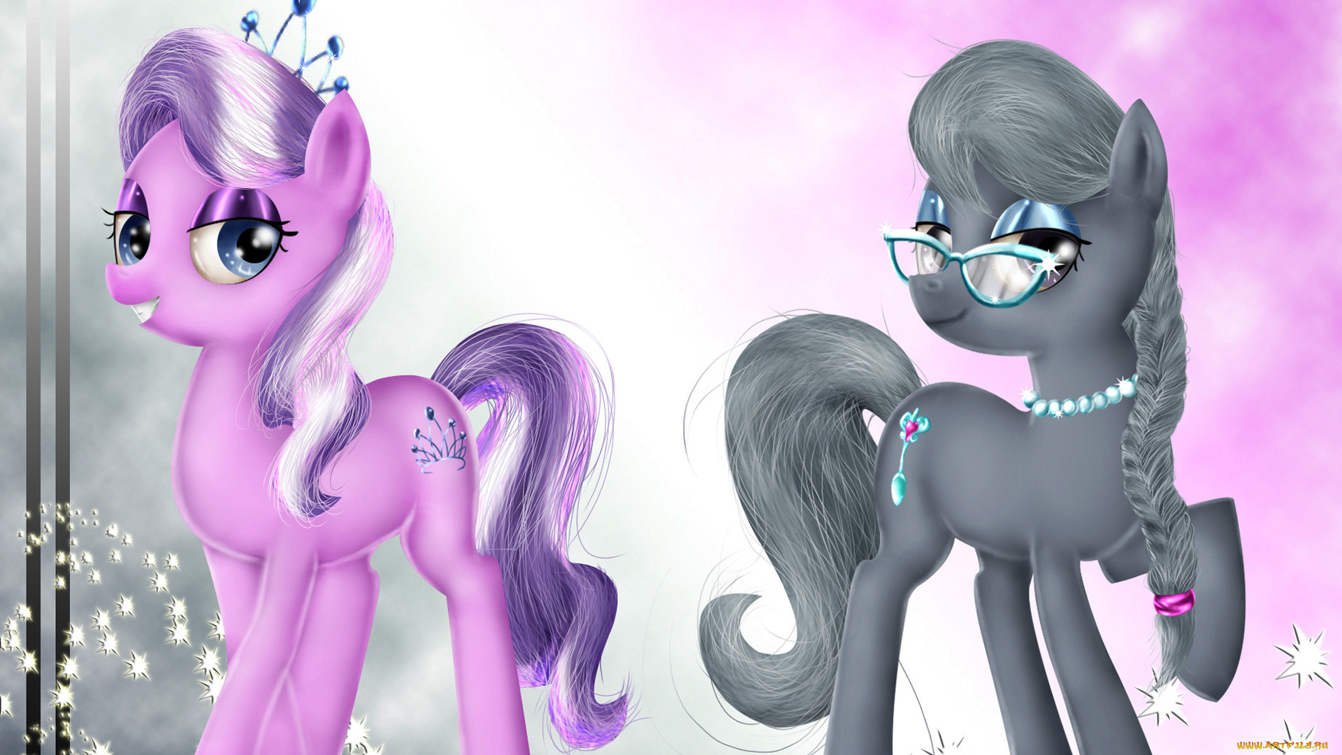 мультфильмы, my, little, pony, фон, пони