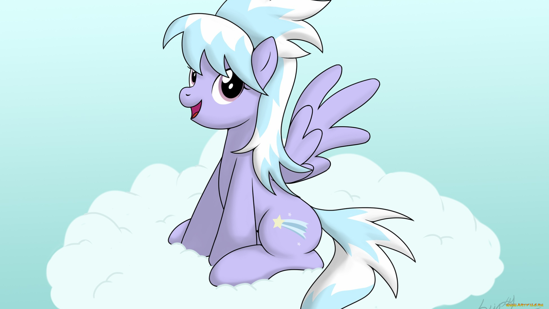 мультфильмы, my, little, pony, крилья, облако, пони