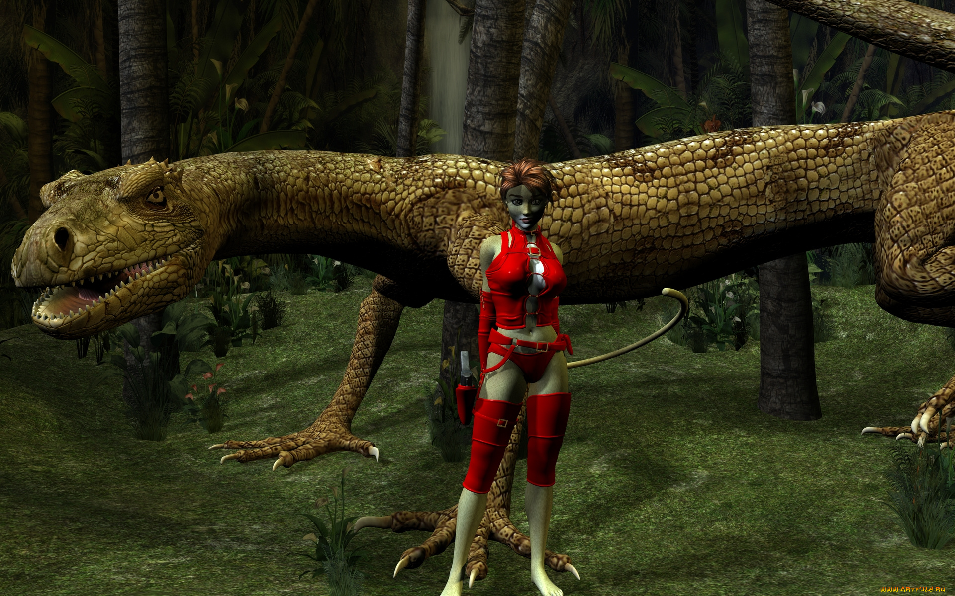 3д, графика, fantasy, , фантазия, девушка, кошка, дракон