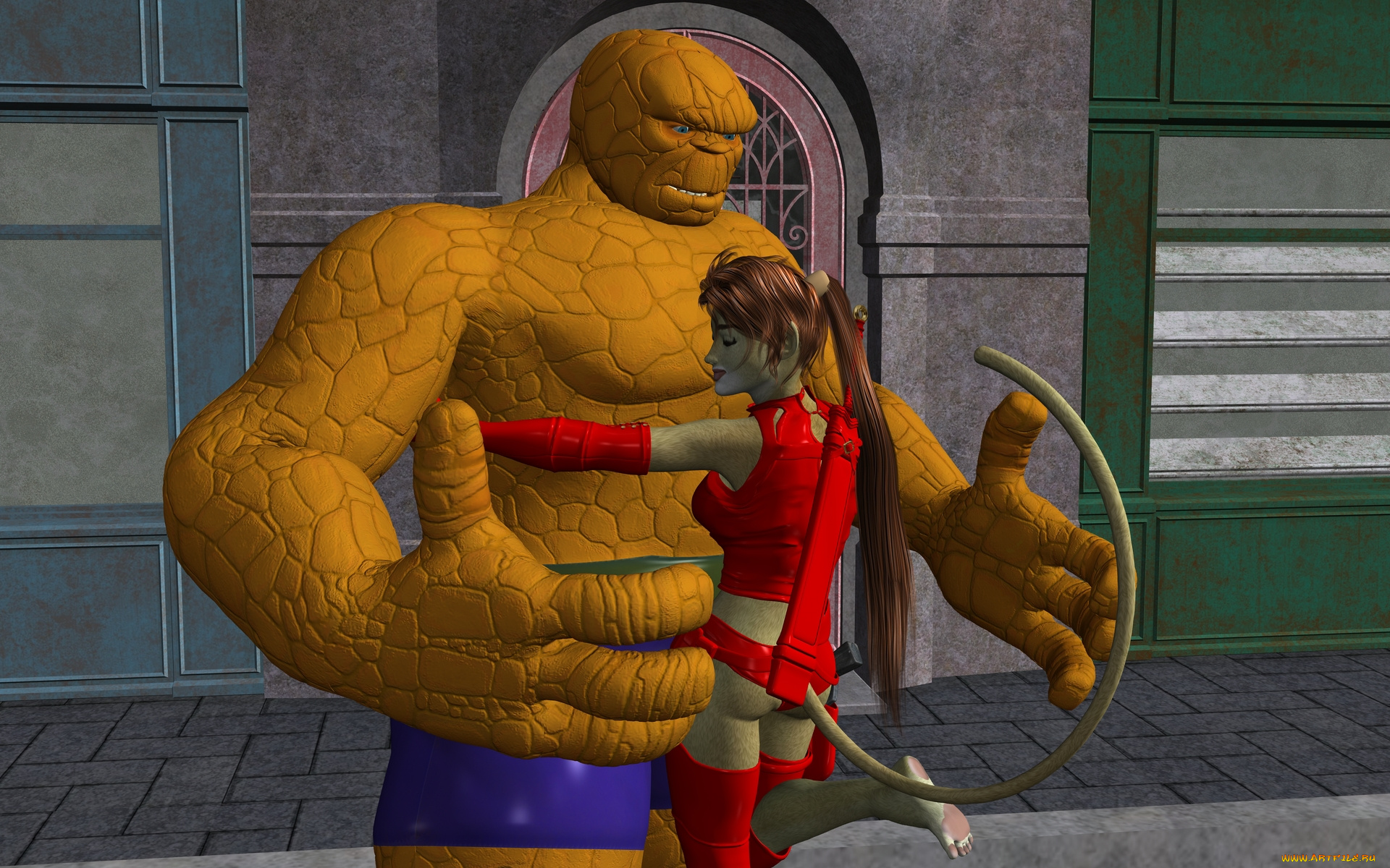 3д, графика, fantasy, , фантазия, существо, девушка, кошка