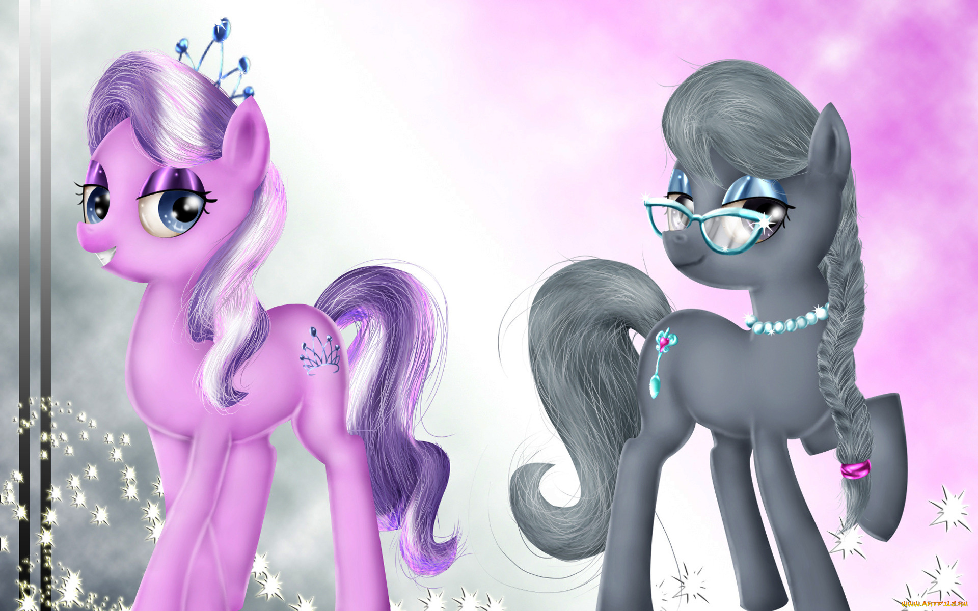 мультфильмы, my, little, pony, фон, пони