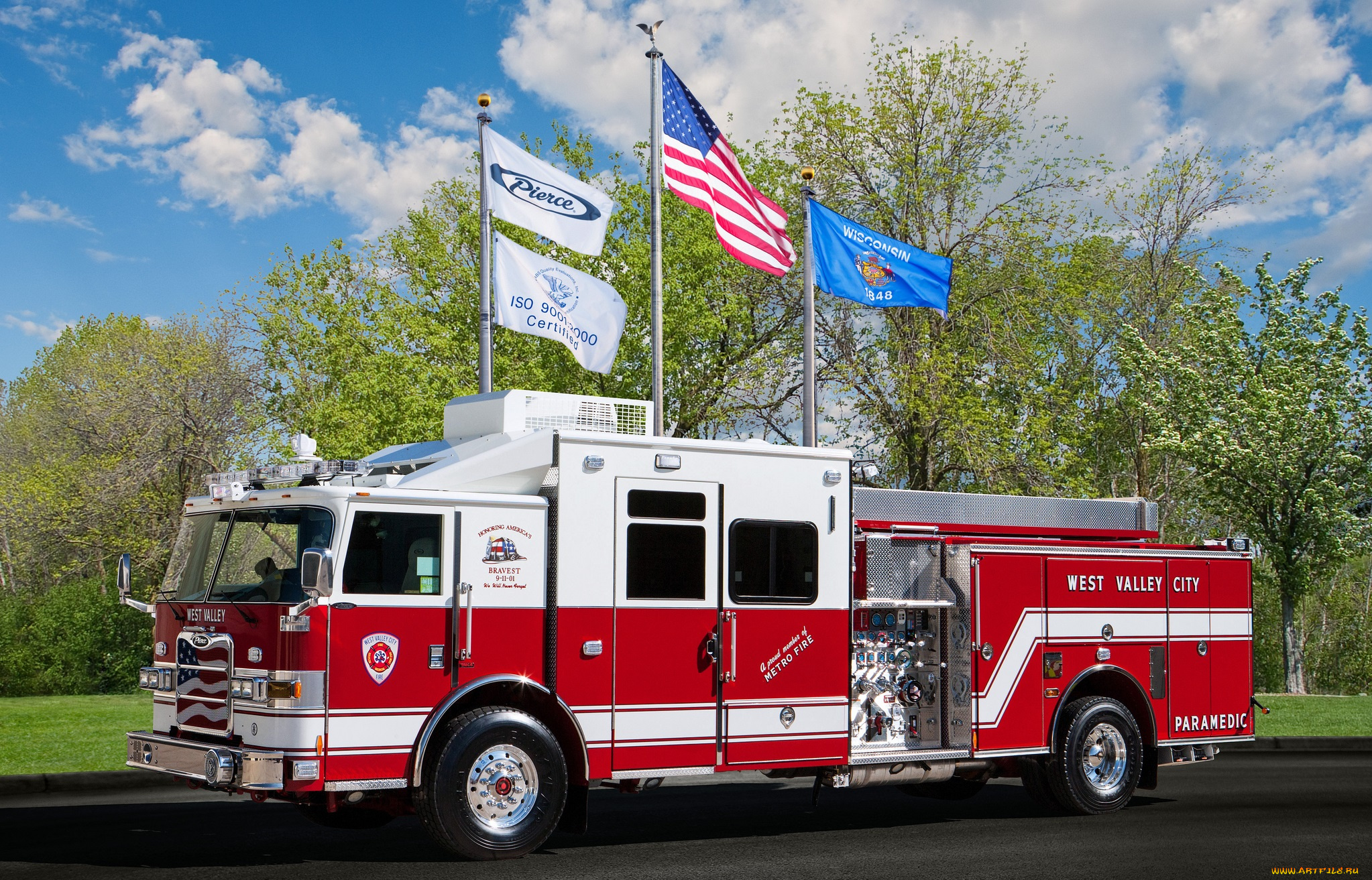 автомобили, пожарные, машины, пожарный, автомобиль, флаги