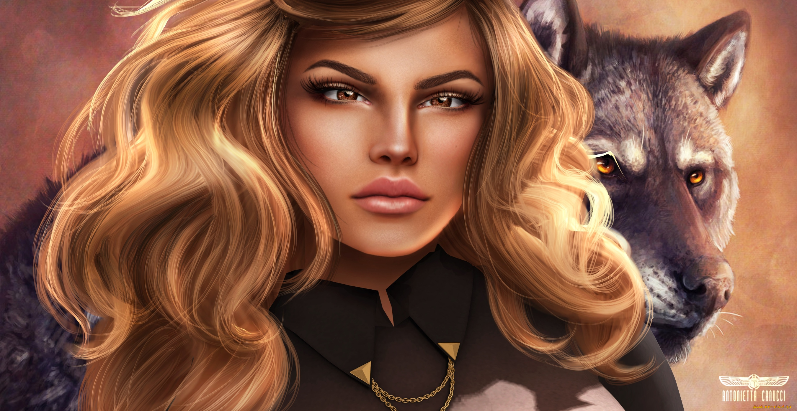 3д, графика, people, , люди, волк, волосы