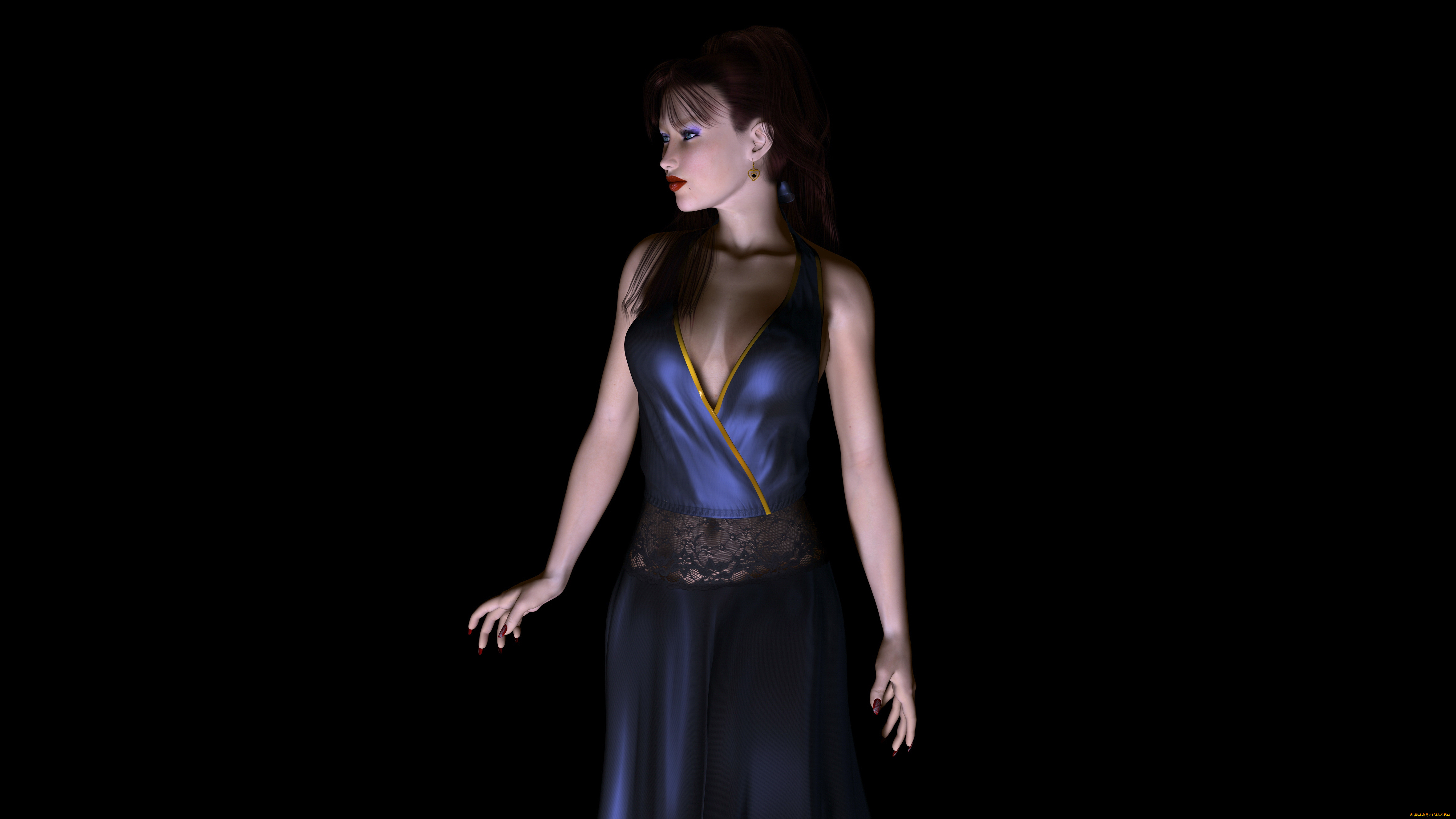 3д, графика, people, , люди, платье, взгляд, девушка