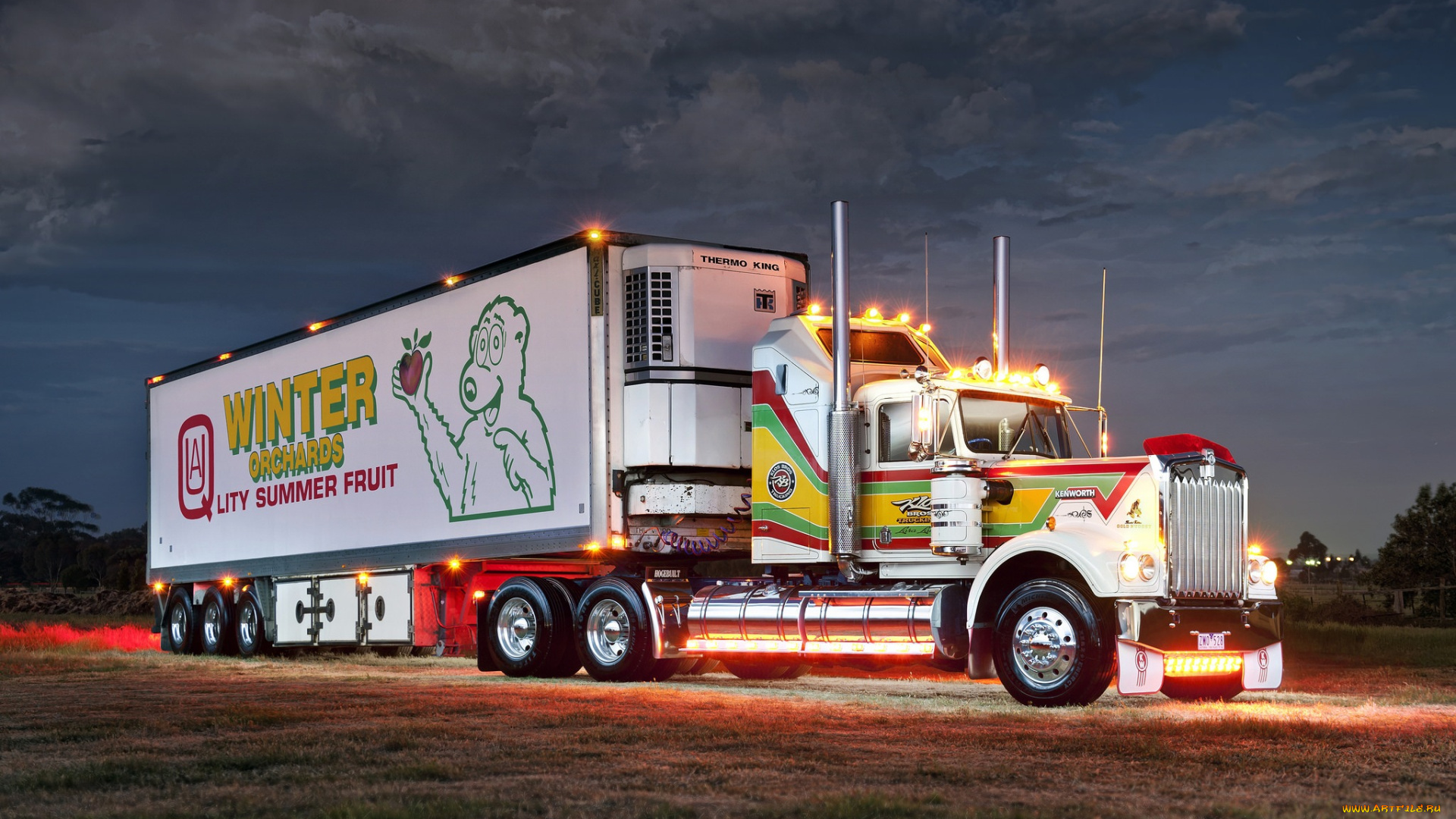 автомобили, kenworth, фура, тягач, трейлер