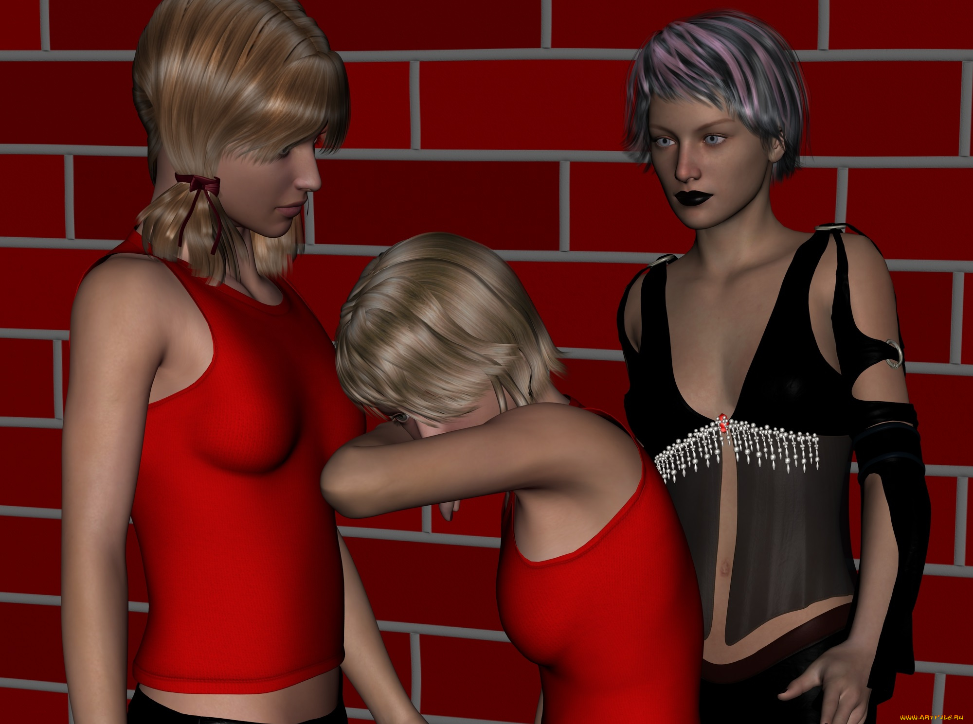 3д, графика, люди, , people, девушки, фон, взгляд