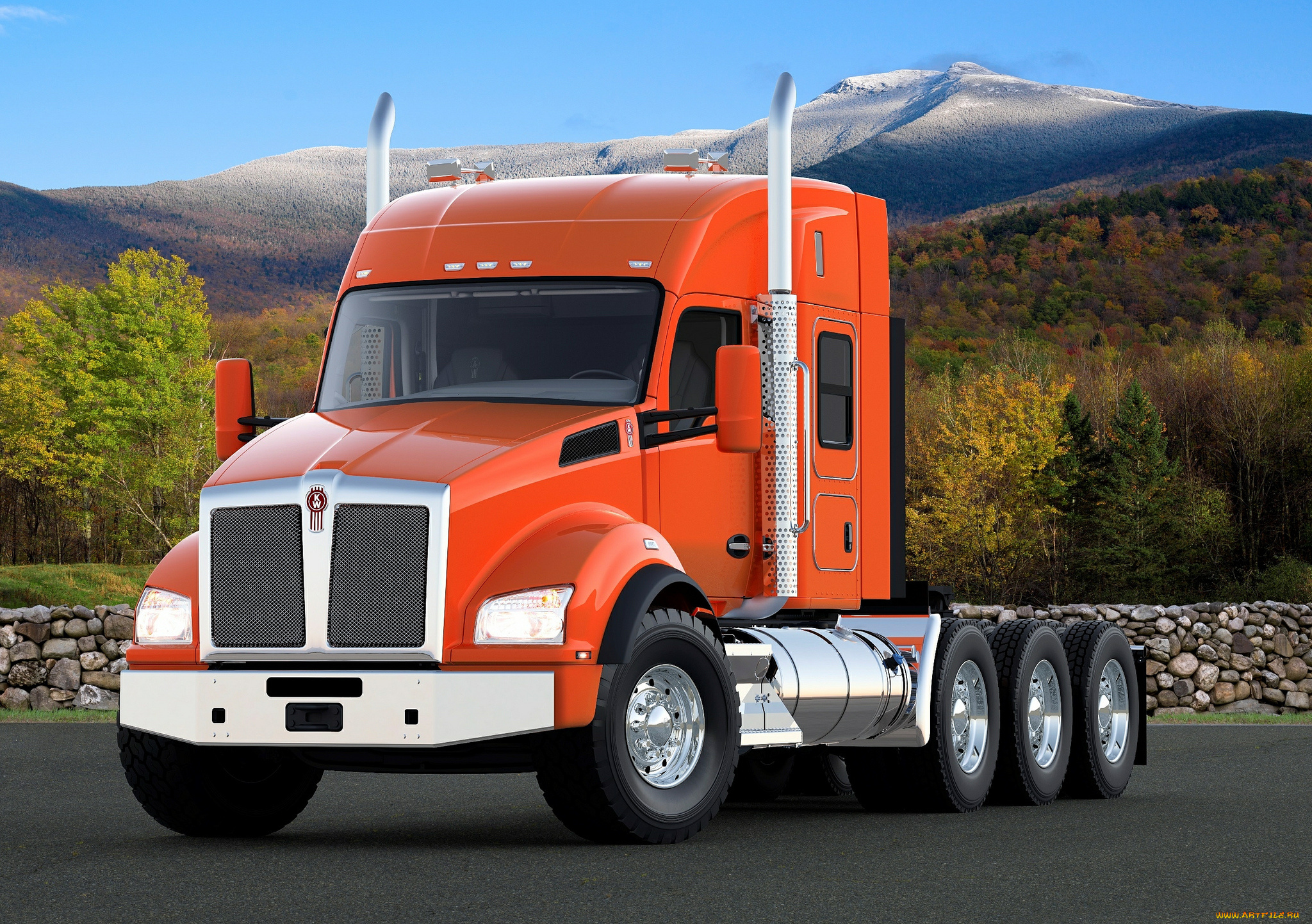 t880, 52-inch, sleeper, автомобили, kenworth, седельный, тягач, грузовик, тяжелый