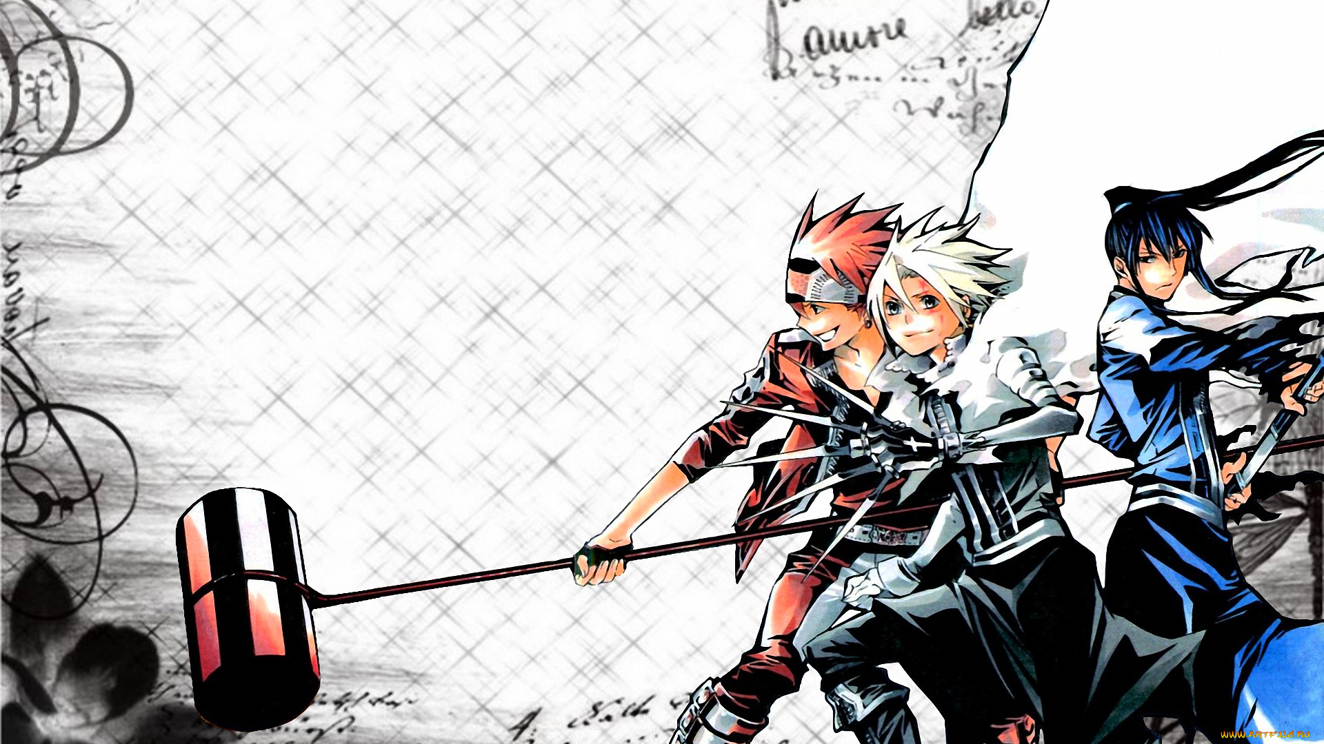 аниме, , gray-man, парень, walker, allen, lavi, kanda, воин, экзорцист