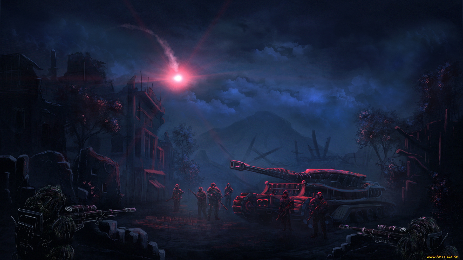 фэнтези, иные, миры, , иные, времена, иной, ночь, мир, танк, снайперы, патруль, солдаты