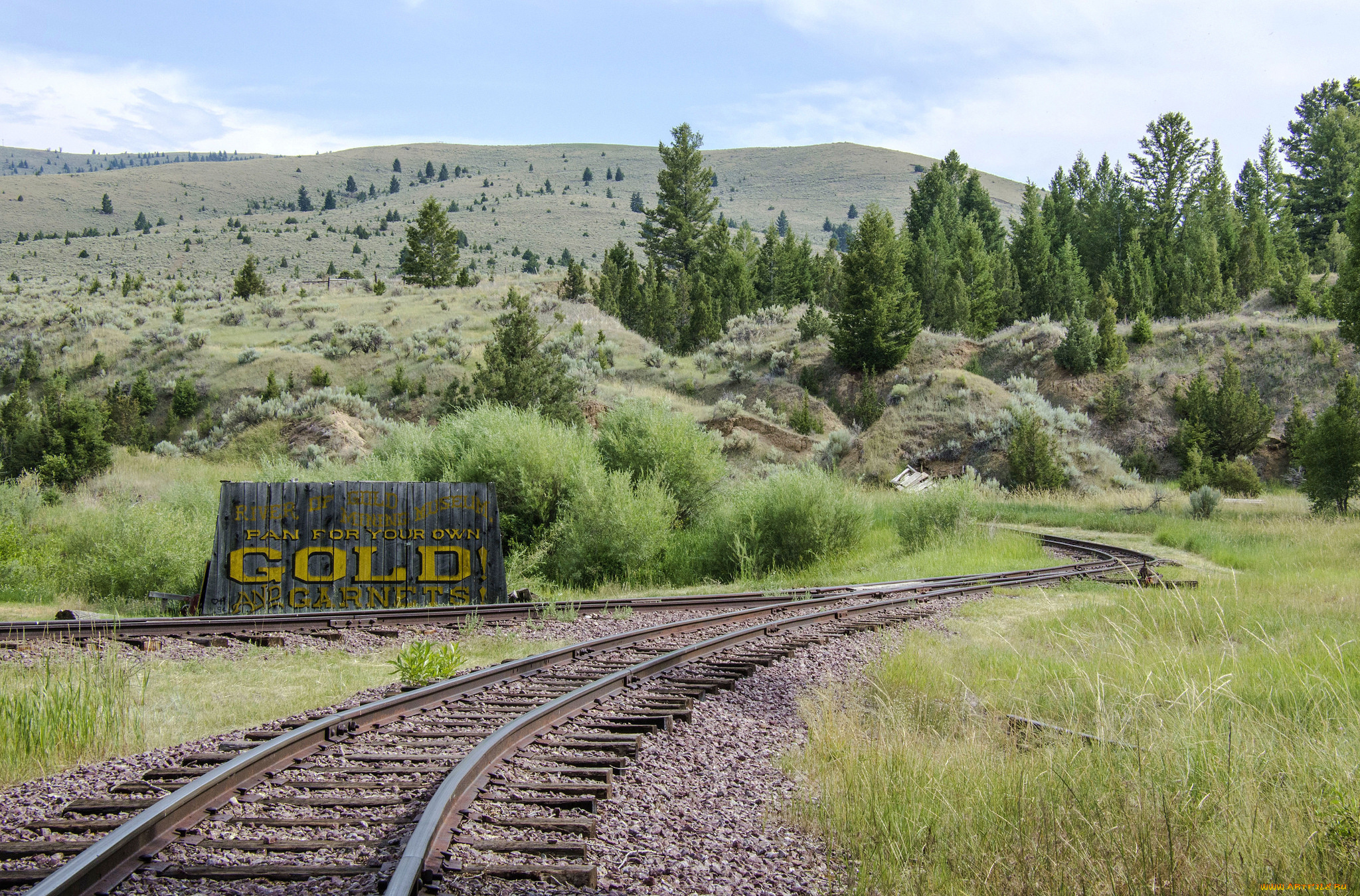 разное, транспортные, средства, и, магистрали, пейзаж, рельсы