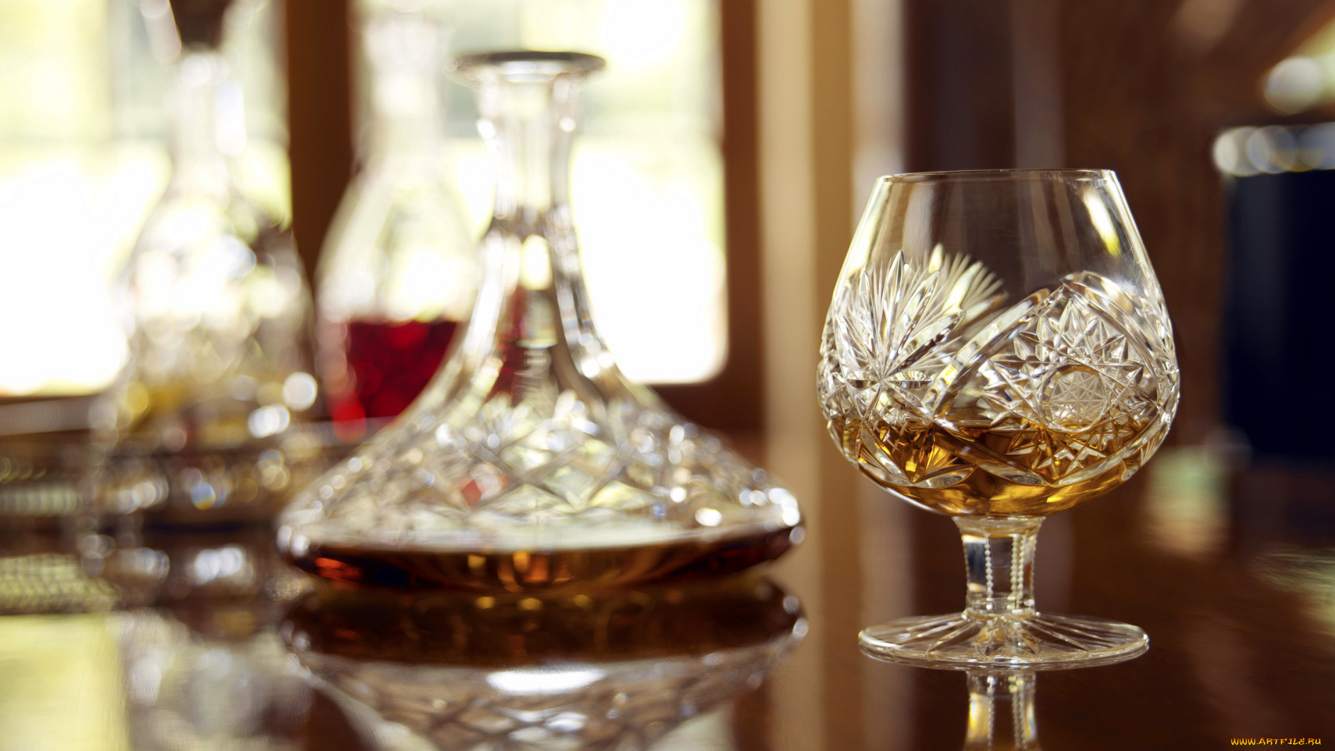 еда, напитки, коньяк, графин, хрусталь, бокал