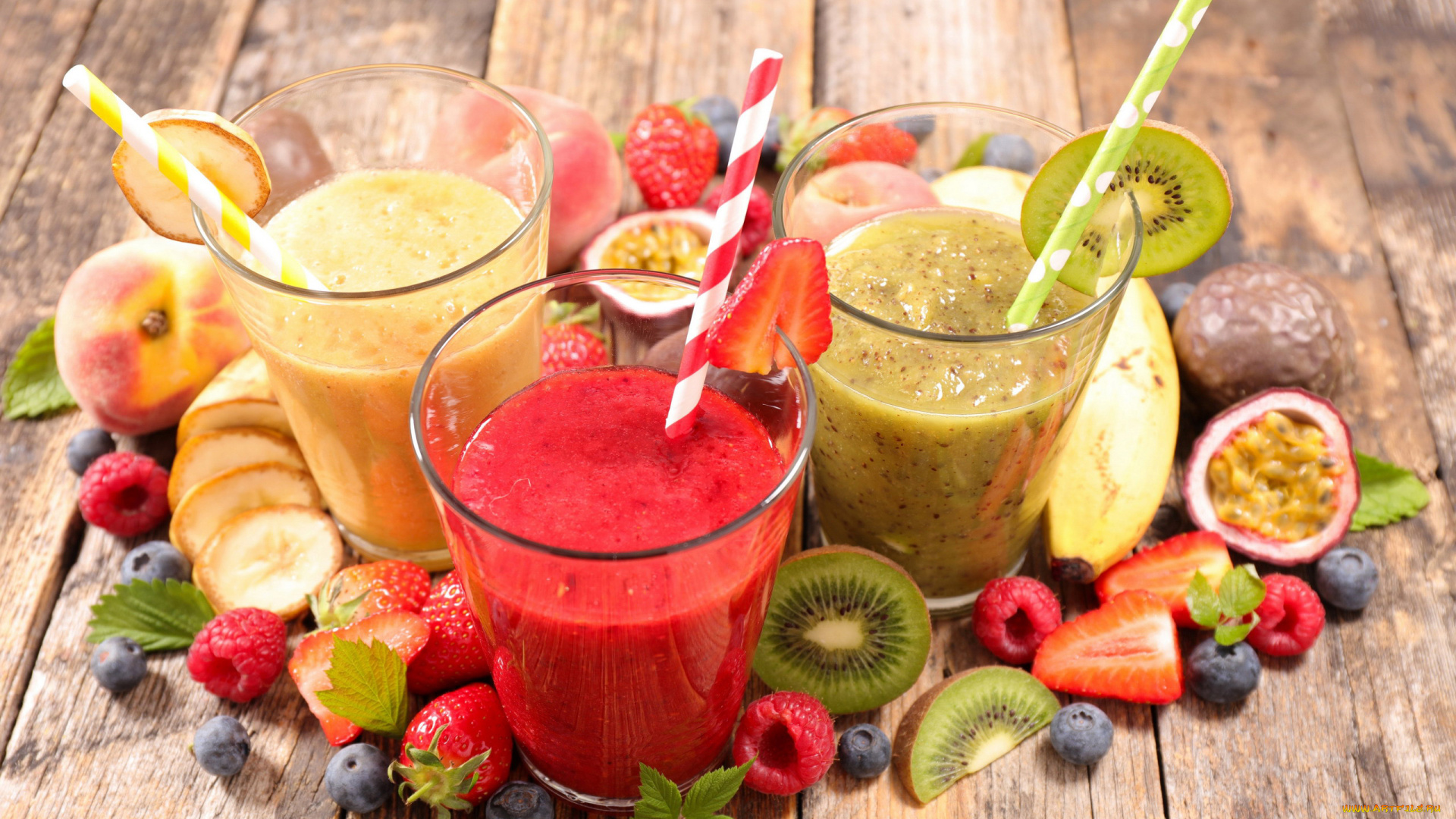 еда, напитки, персик, черника, клубника, малина, смузи, киви